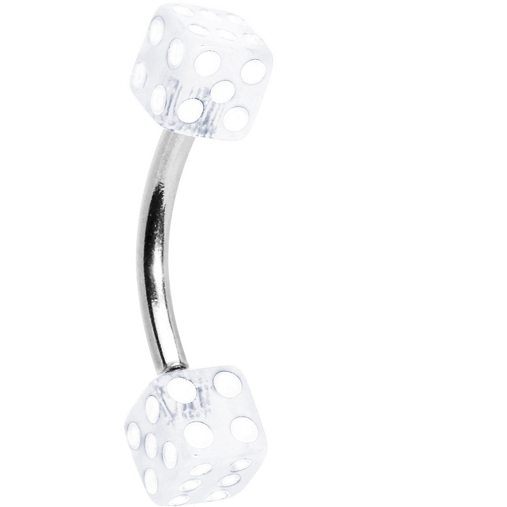 Clear Acrylic Dice Belly Ring
