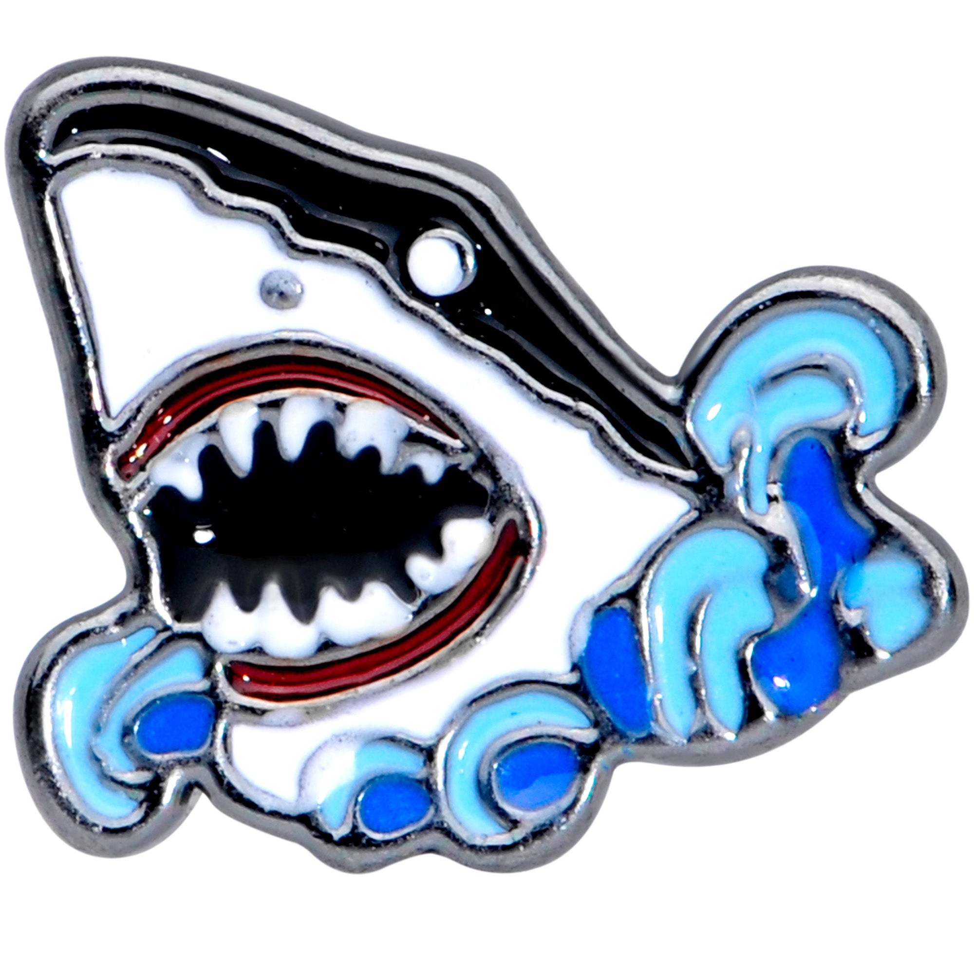 16G 1/4 Black Shark Bite Cartilage Tragus Earring