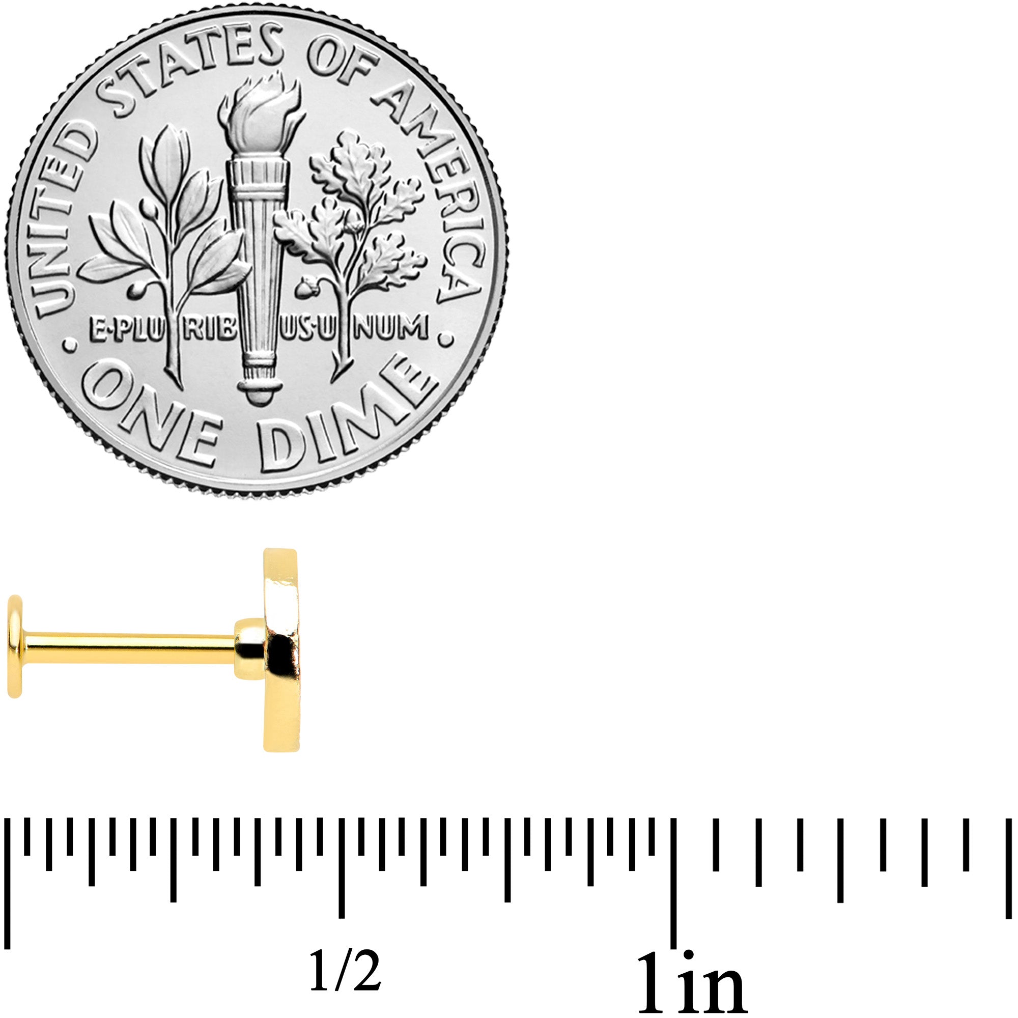 16G 5/16 Clear Gem Gold Tone Tasty Orange Fruit Labret Tragus