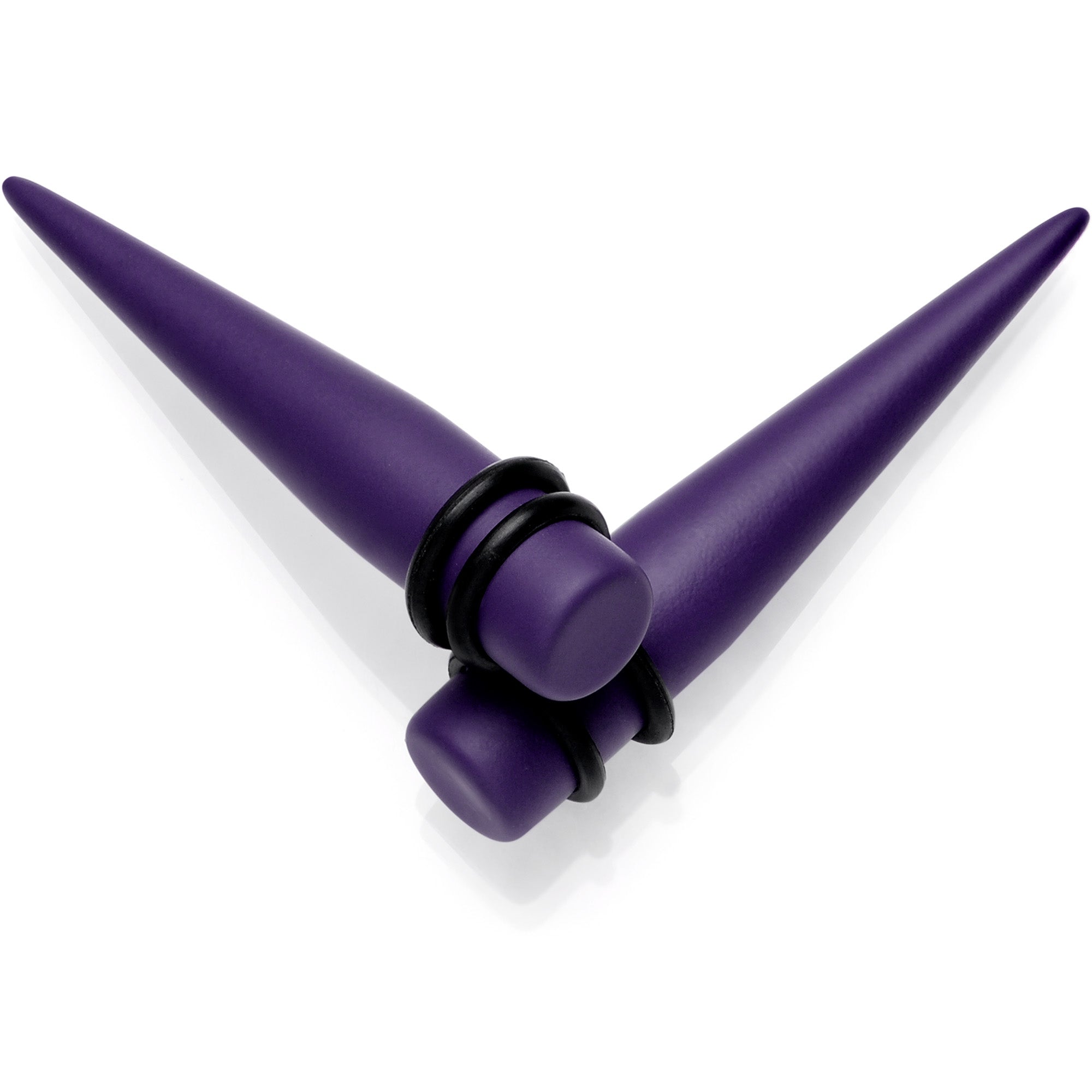 Dark Purple Matte Acrylic Straight Taper Set 12G to 00G