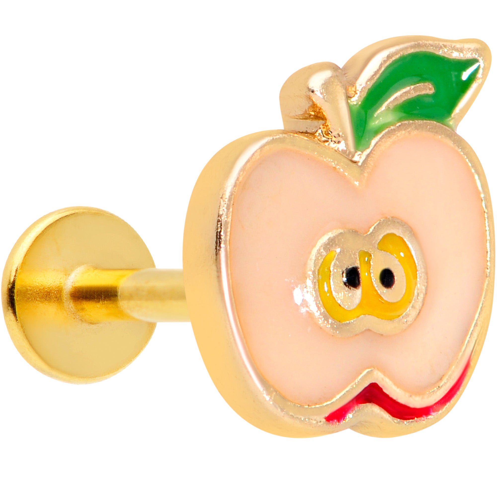 16G 5/16 Gold Tone Sweet Apple Labret Monroe Tragus