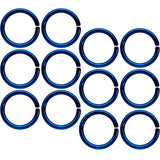 16 Gauge 5/16 Blue Anodized Seamless Cartilage Ring Set of 12