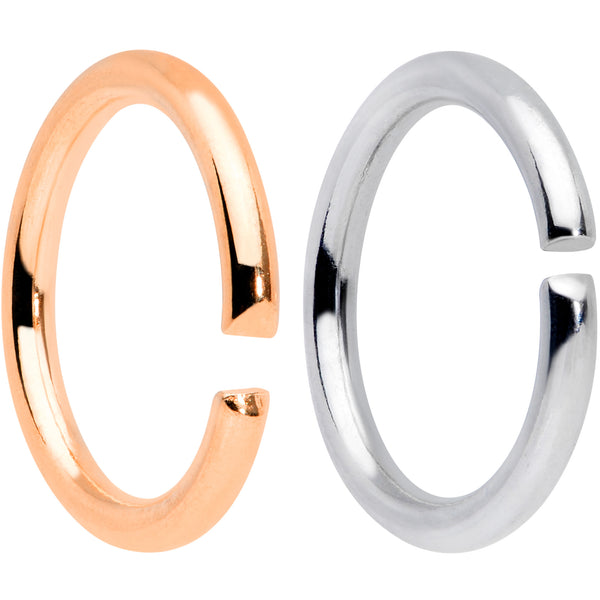 16 Gauge 5/16 Steel Rose Gold Tone Seamless Cartilage Ring Set of 12