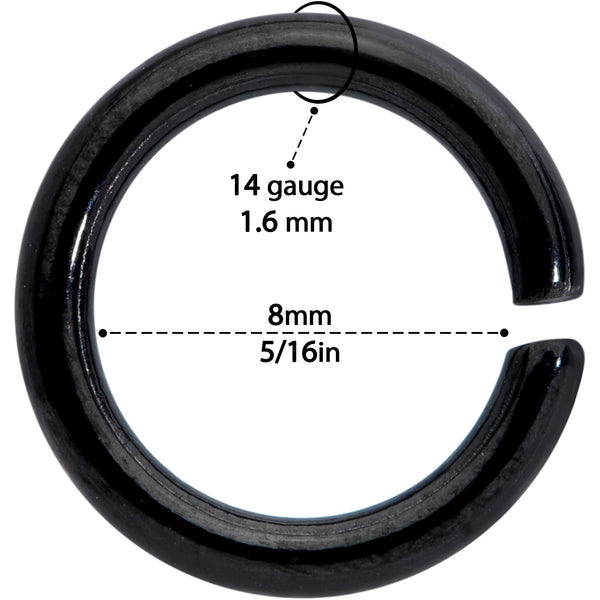 14 Gauge 5/16 Steel Black Gold Tone Seamless Cartilage Ring Set of 12