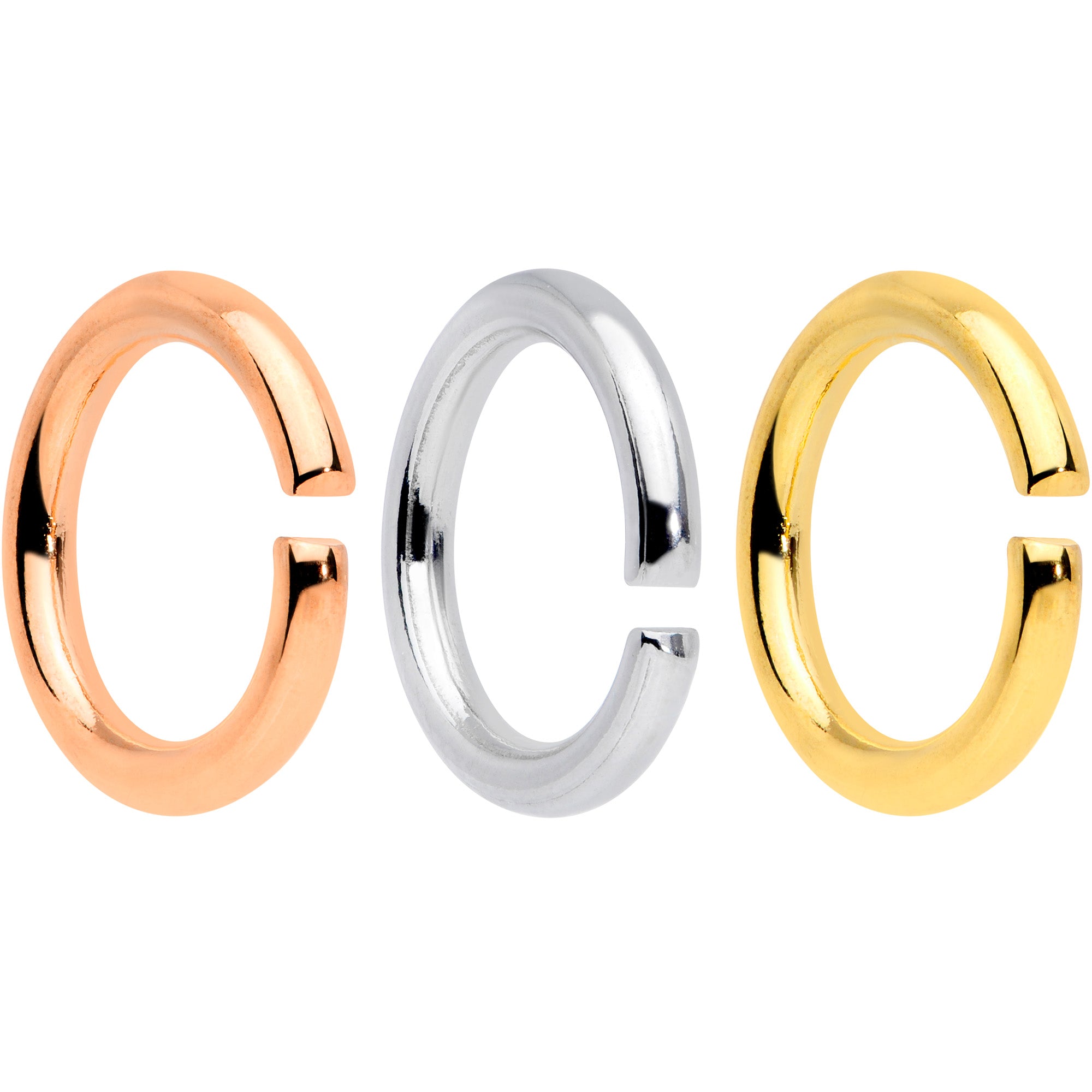 14G 5/16 Steel Mixed Gold Tone Seamless Cartilage Ring Set of 12