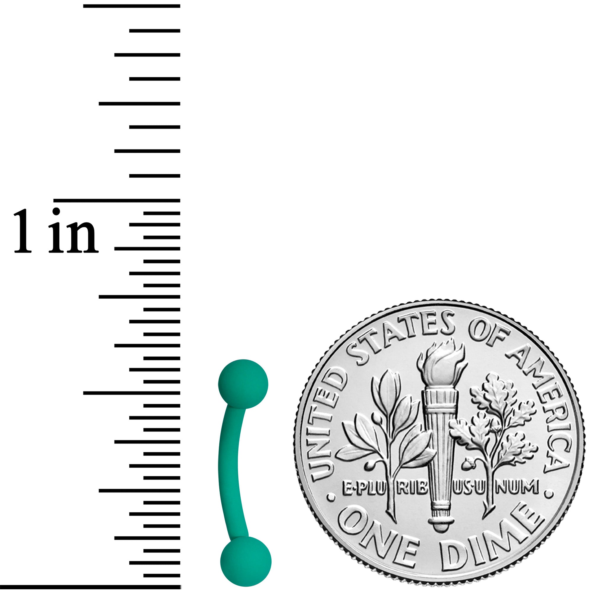 16G 5/16 Teal Acrylic Matte Curved Eyebrow Ring