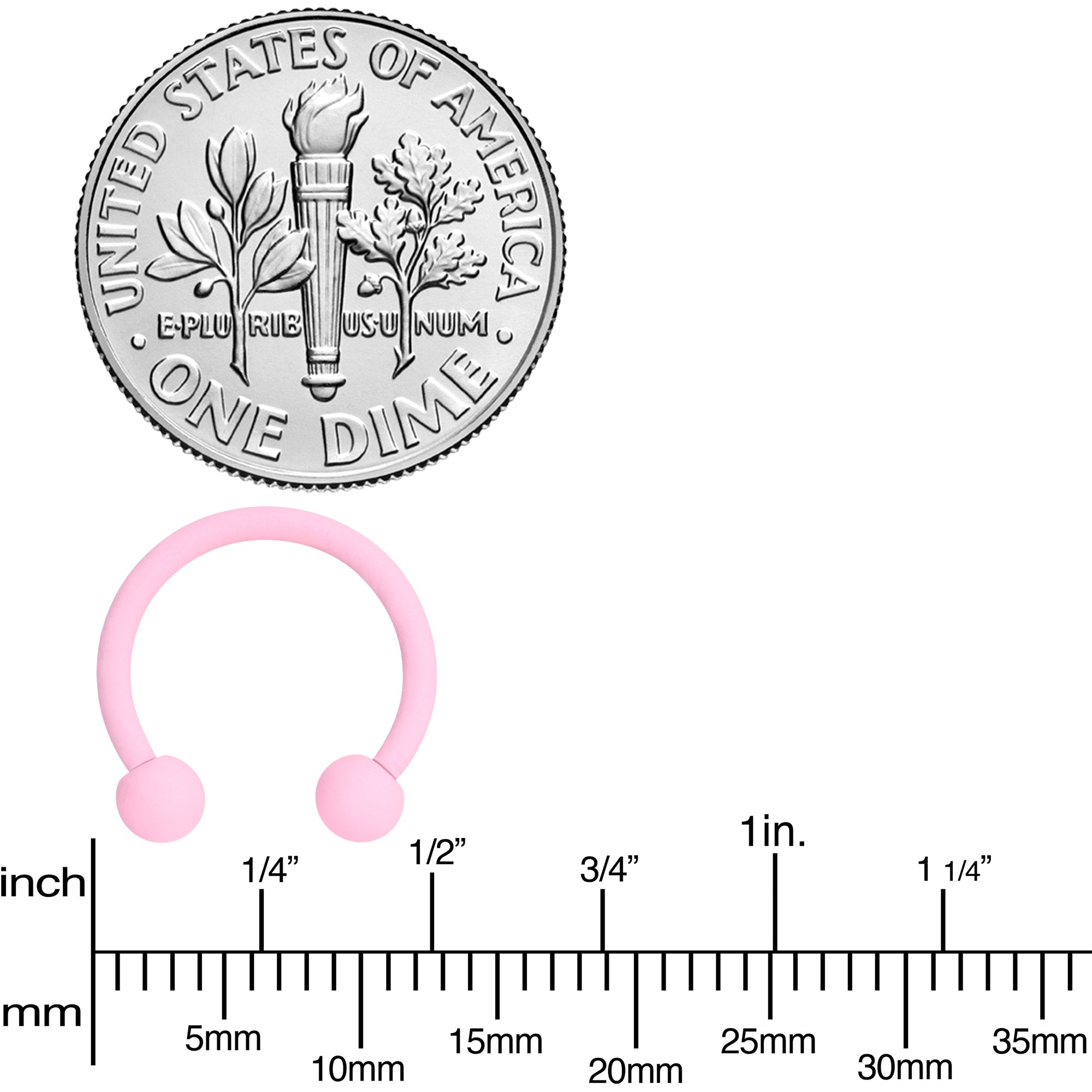 16G 3/8 Perfectly Pink Matte Horseshoe Circular Barbell