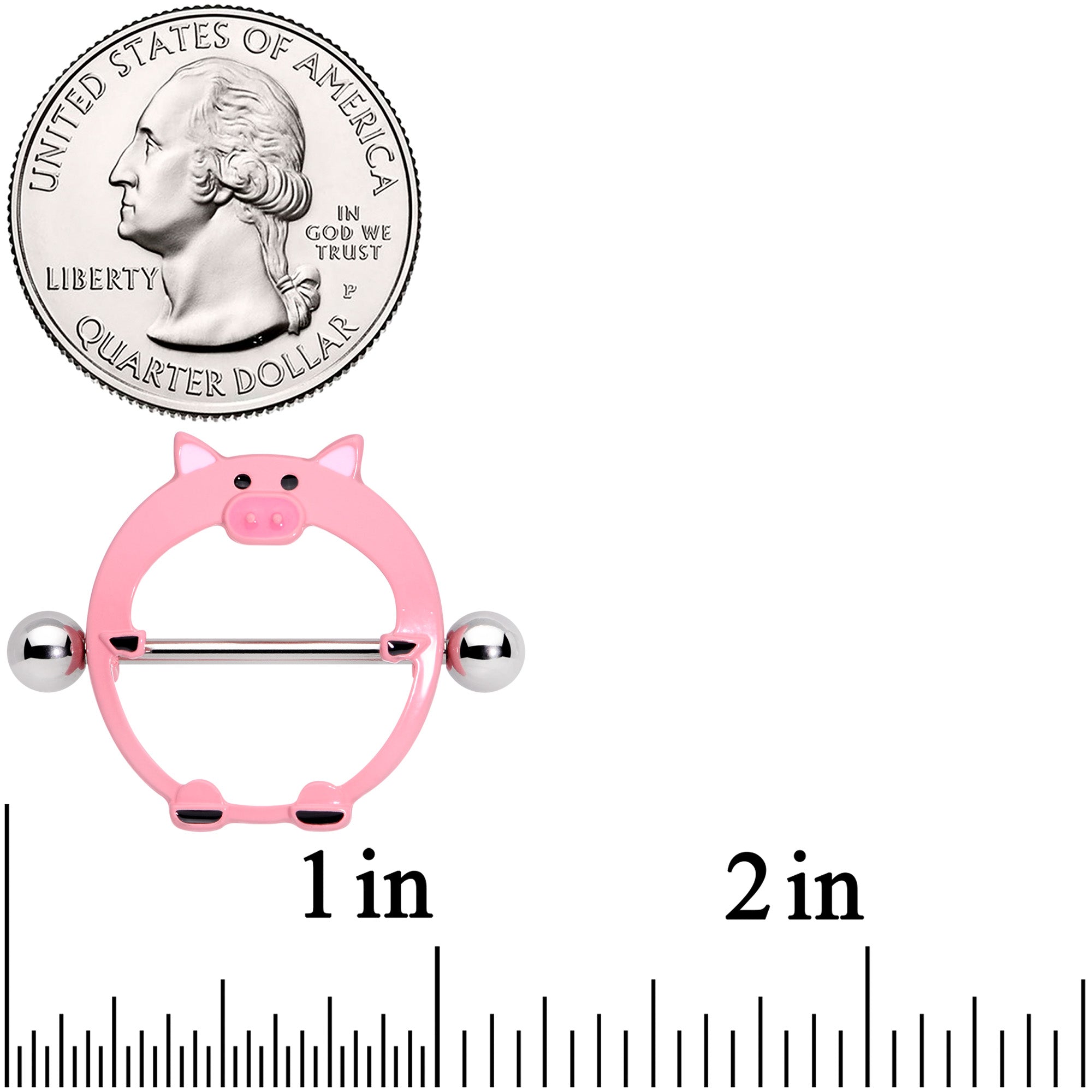 14G 5/8 Pink Pig Nipple Shield Set