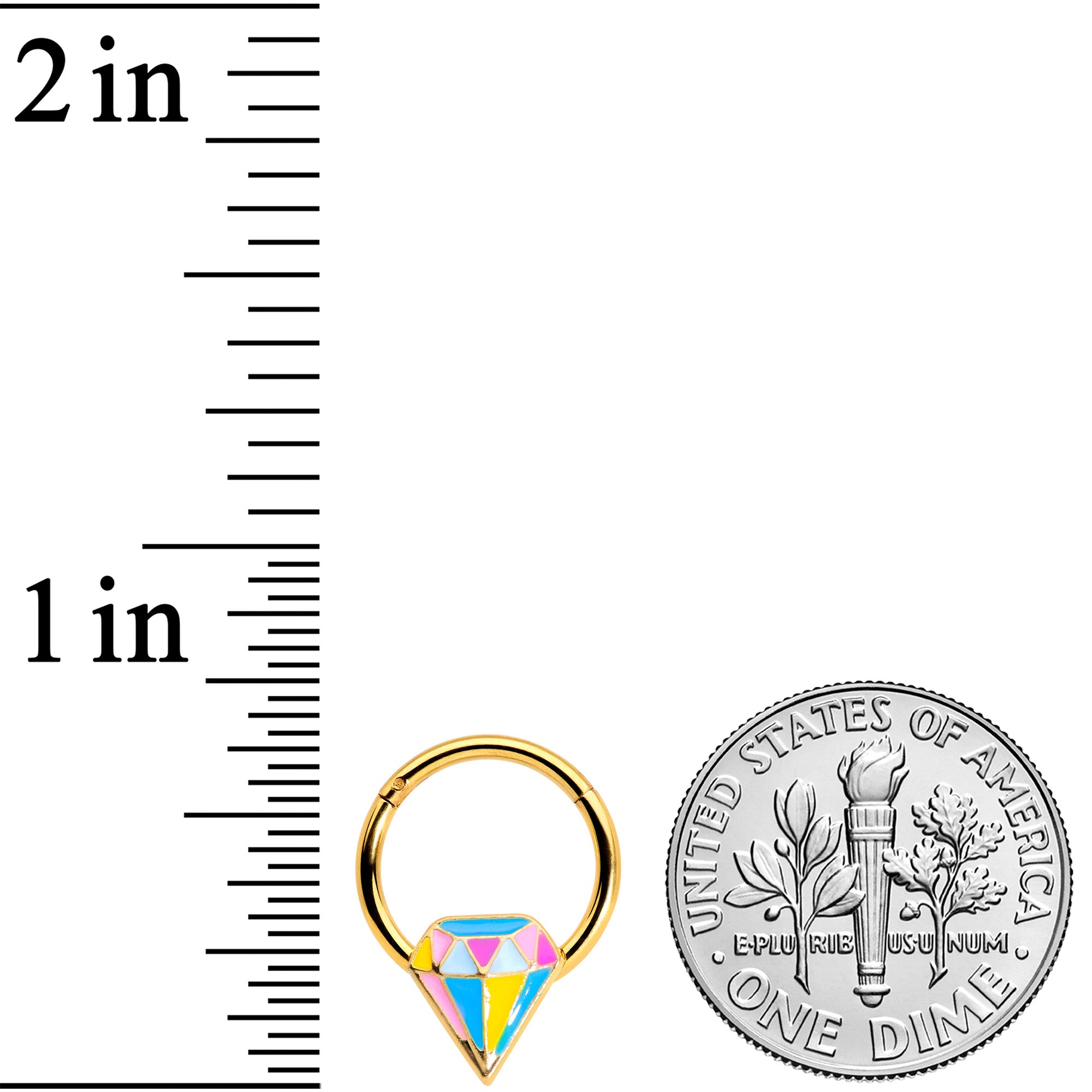 16G 3/8 Gold Tone Geologist Prize Hinged Segment Ring