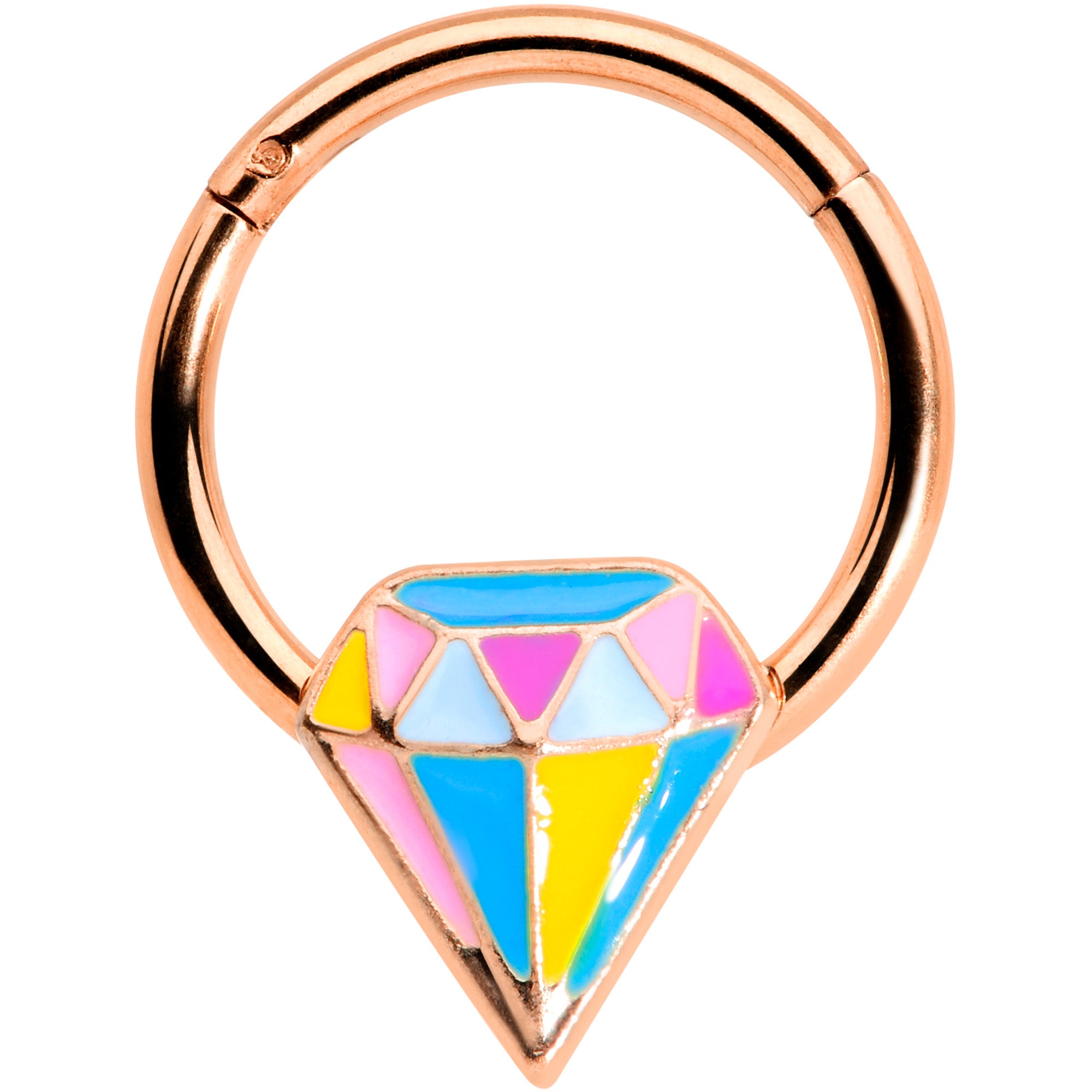 16G 3/8 Rose Gold Tone Geologist Prize Hinged Segment Ring