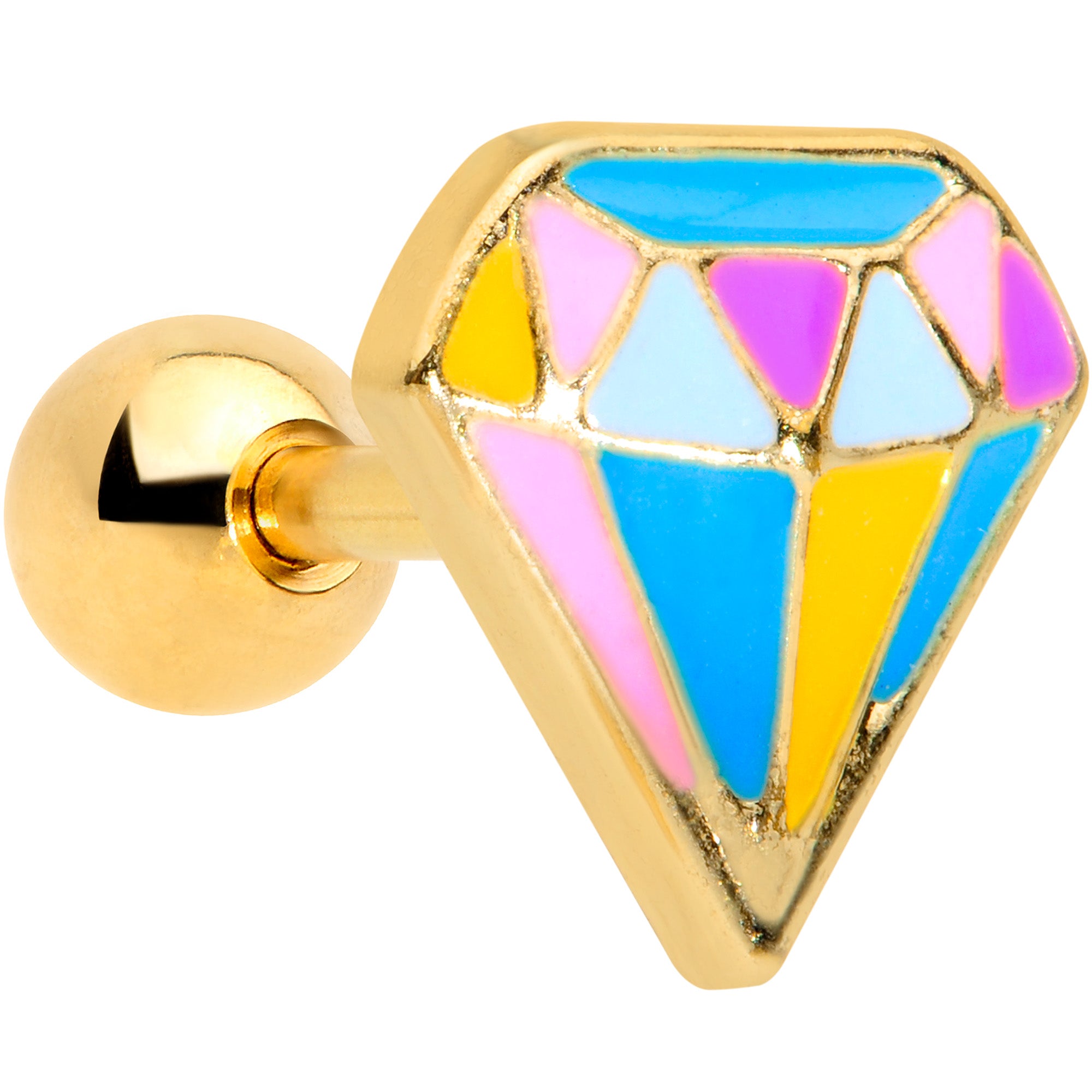 16G 1/4 Gold Tone Geologist Prize Cartilage Tragus