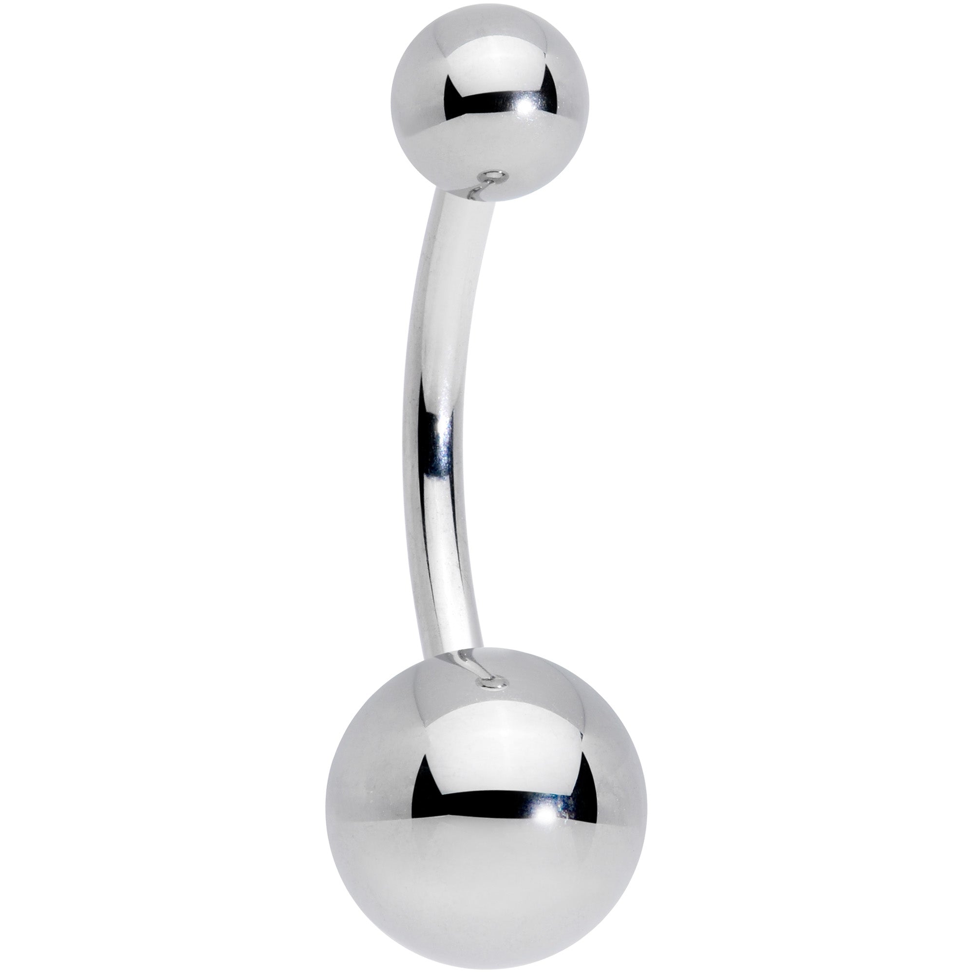14G 7/16 Grade 23 Titanium Belly Ring Curved Barbell