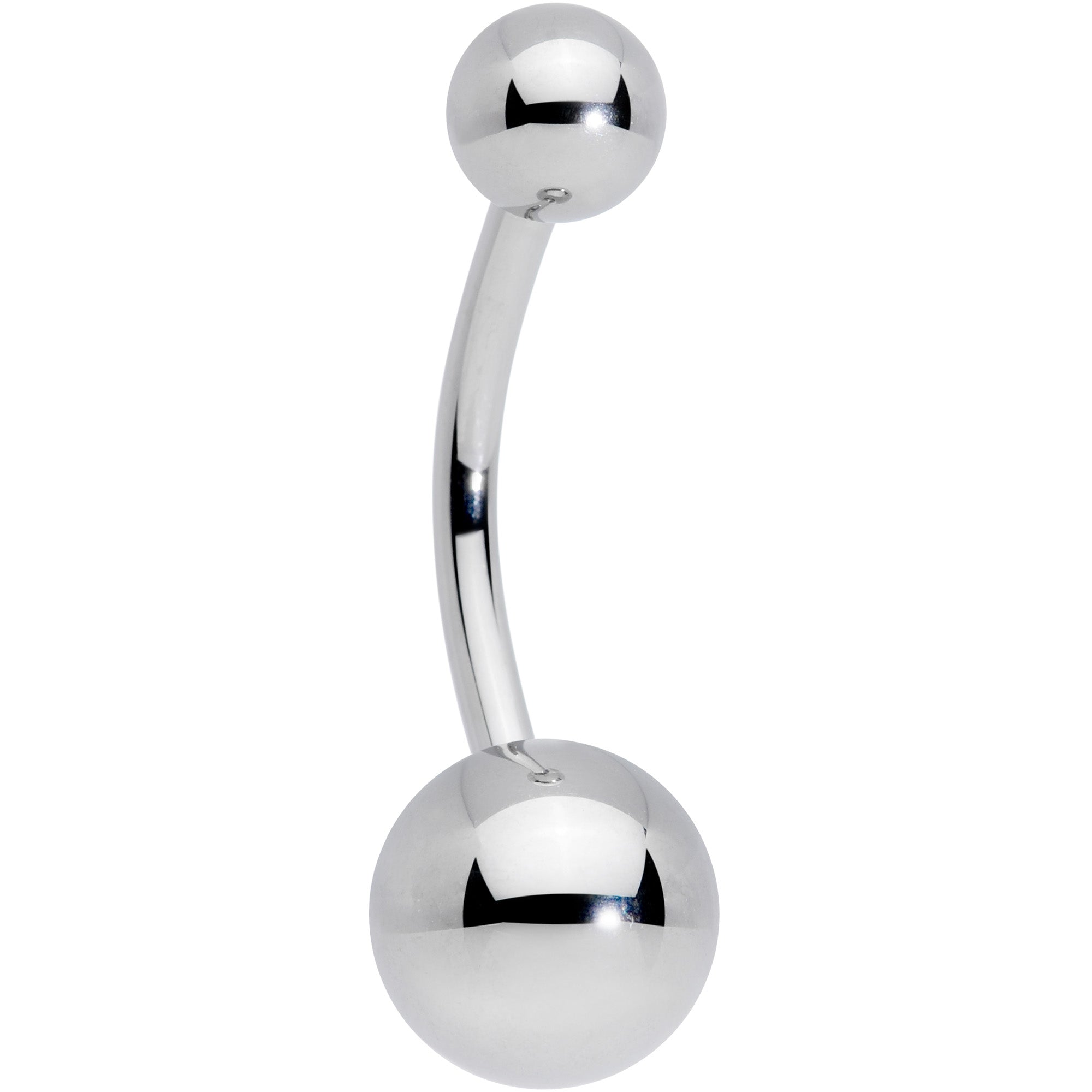 14G 1/2 Grade 23 Titanium Belly Ring Curved Barbell