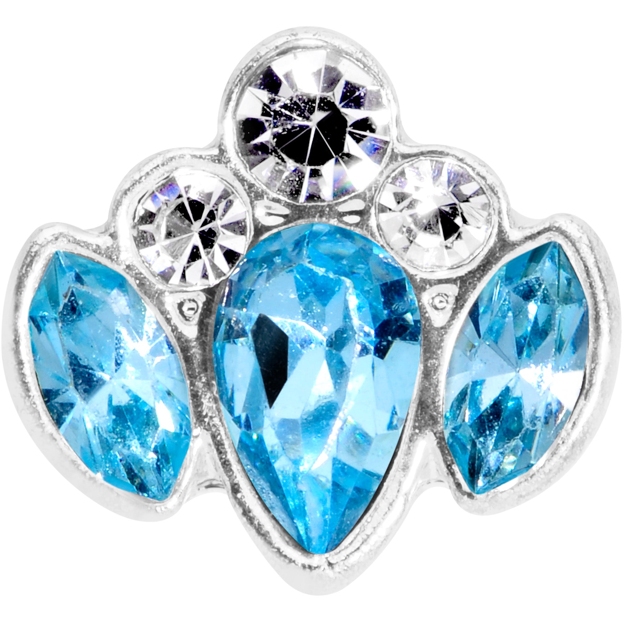 16G 5/16 Clear Aqua Gem Cluster Labret Monroe Tragus