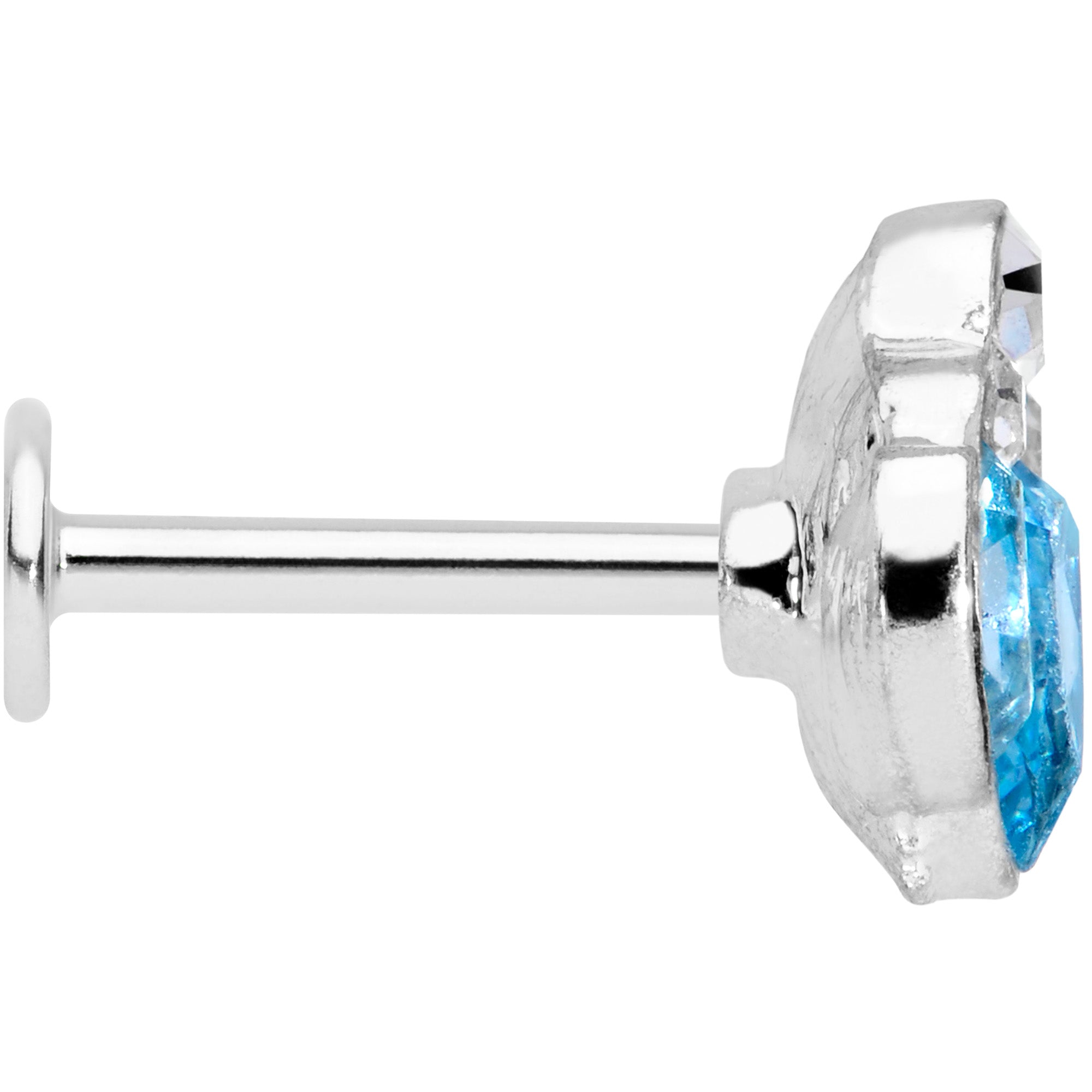 16G 5/16 Clear Aqua Gem Cluster Labret Monroe Tragus