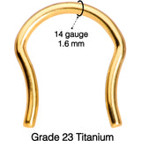 14 Gauge 5/8 Gold Tone ASTM F-136 Titanium Septum Retainer