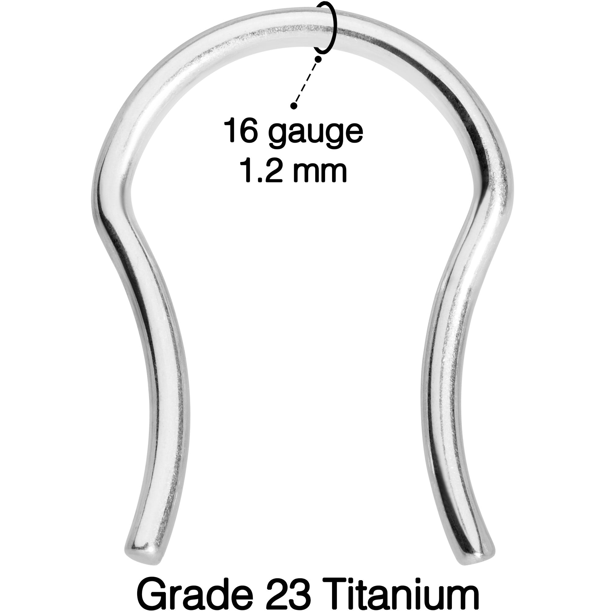 16 Gauge 5/8 ASTM F-136 Implant Grade Titanium Septum Retainer