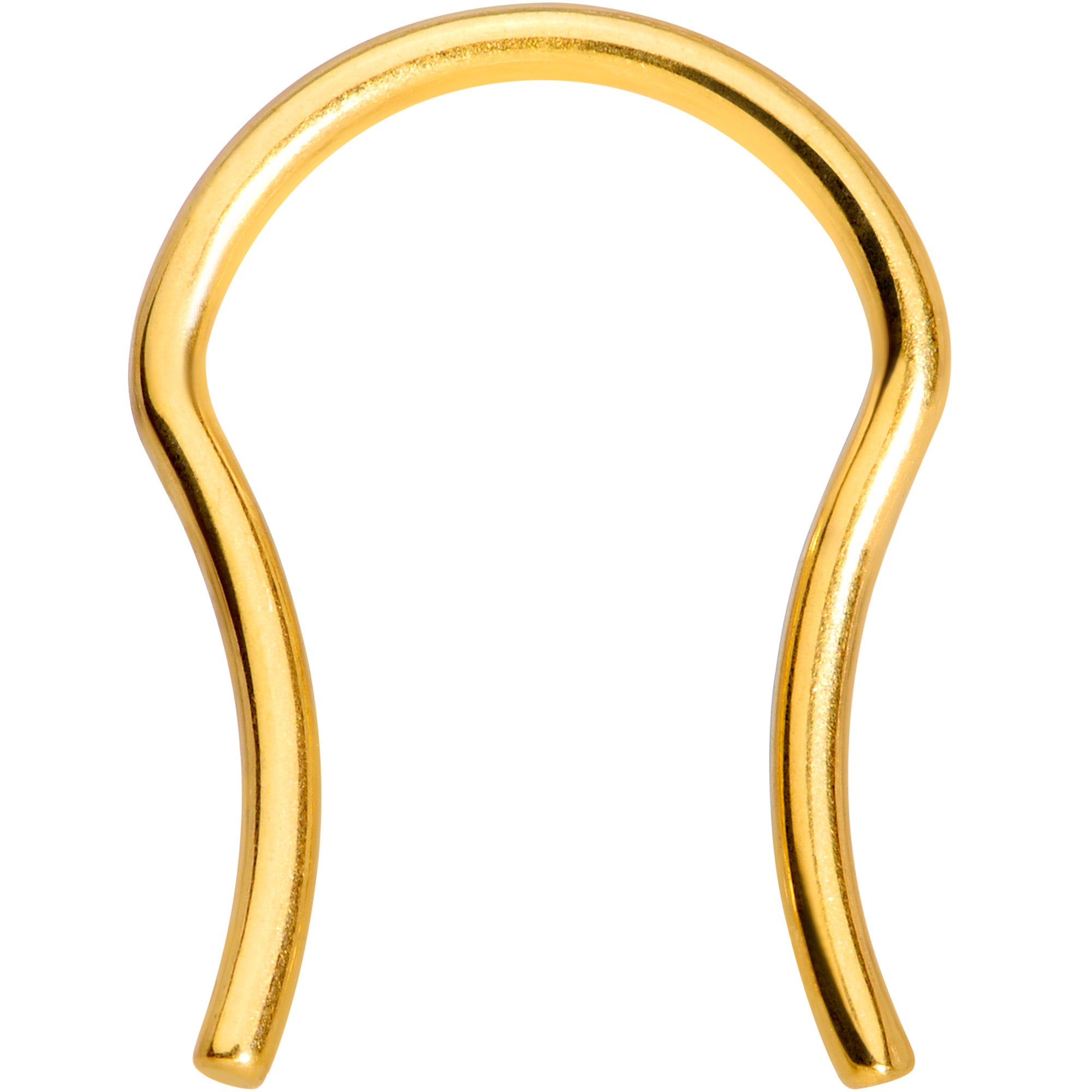 16G 5/8 Gold Tone ASTM F-136 Implant Grade Titanium Septum Retainer