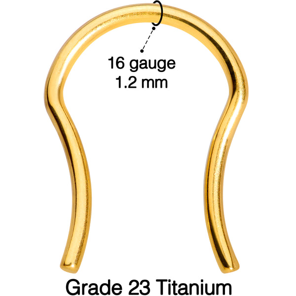 16 Gauge 5/8 Gold Tone ASTM F-136 Titanium Septum Retainer
