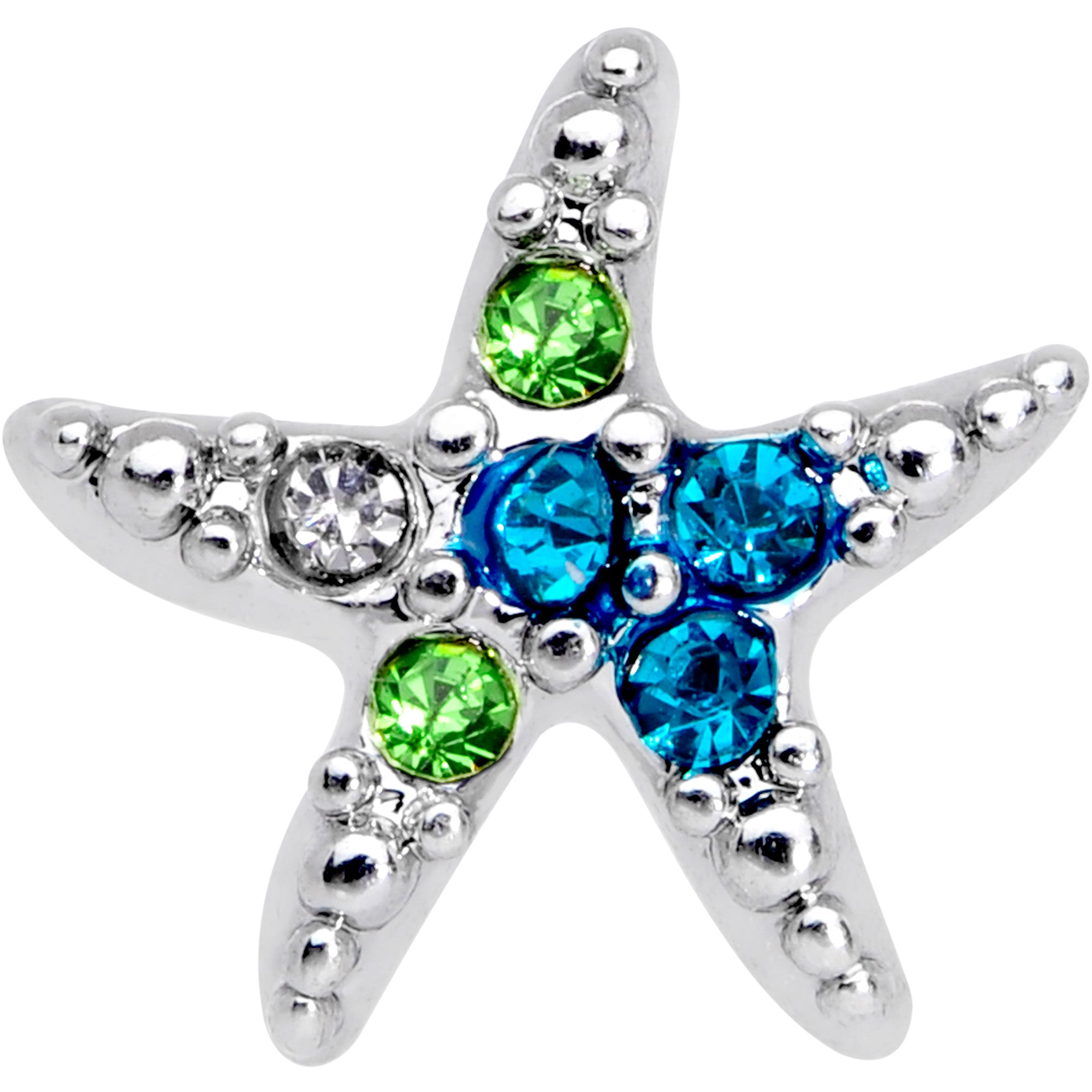 16G 5/16 Aurora Aqua Gem Nautical Starfish Labret Monroe Tragus