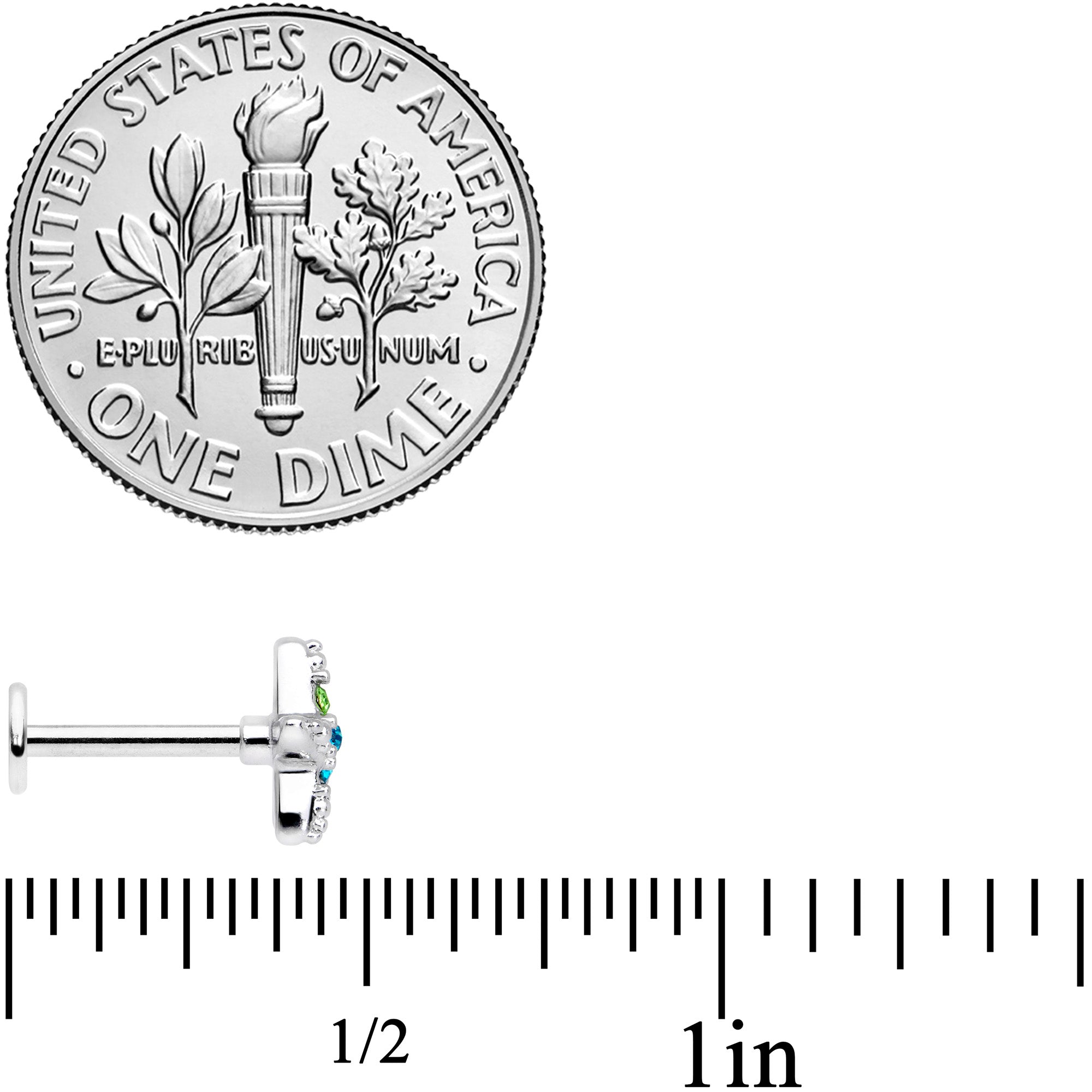 16G 5/16 Aurora Aqua Gem Nautical Starfish Labret Monroe Tragus