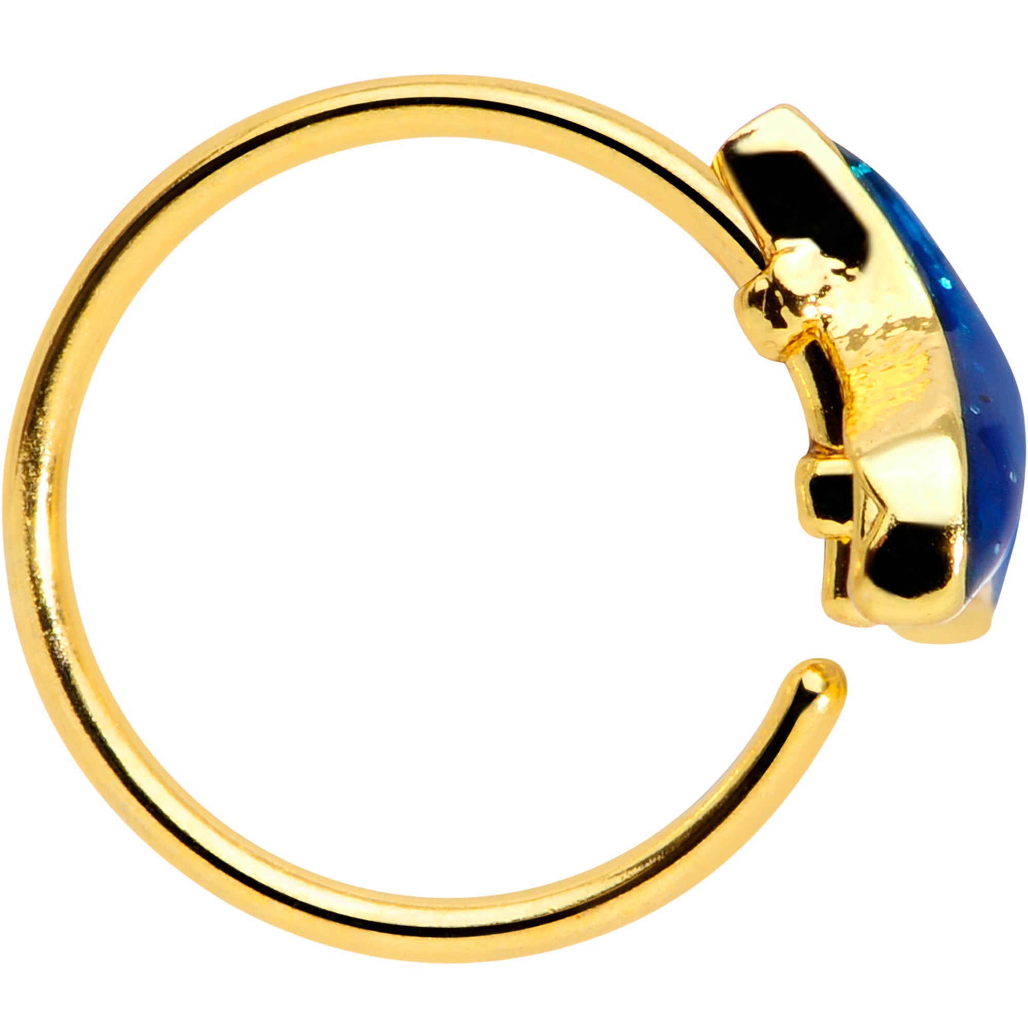 20G 5/16 Gold Tone Iridescent Mermaid Tail Nose Hoop