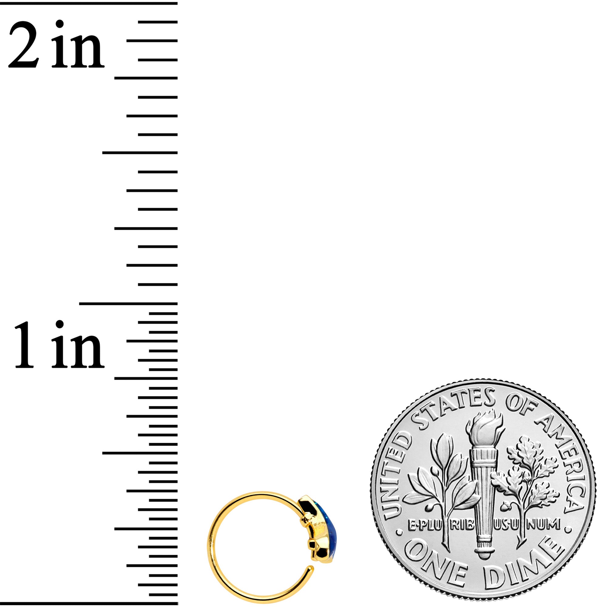 20G 5/16 Gold Tone Iridescent Mermaid Tail Nose Hoop