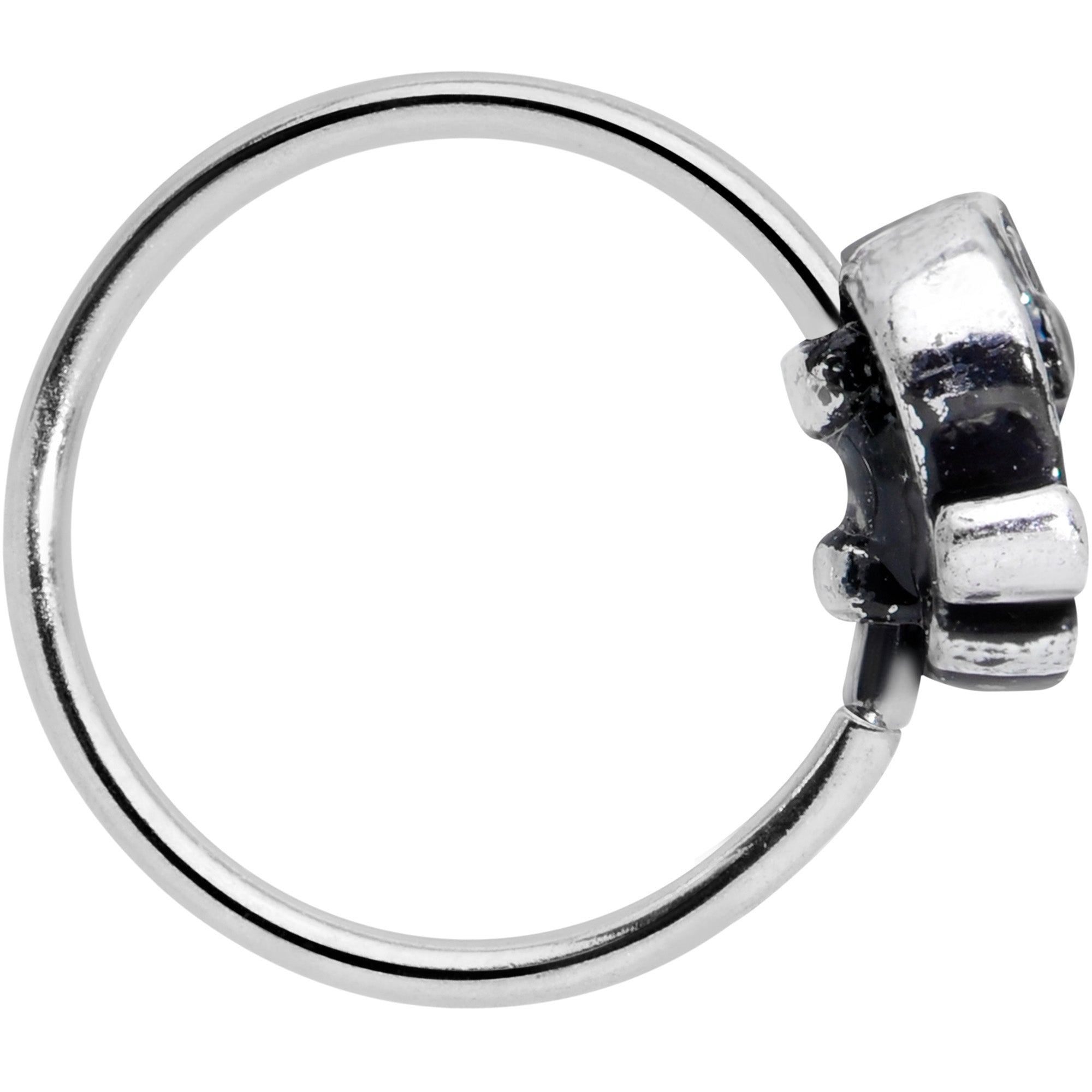 20G 5/16 Aqua Orb Curvy Elephant Nose Hoop