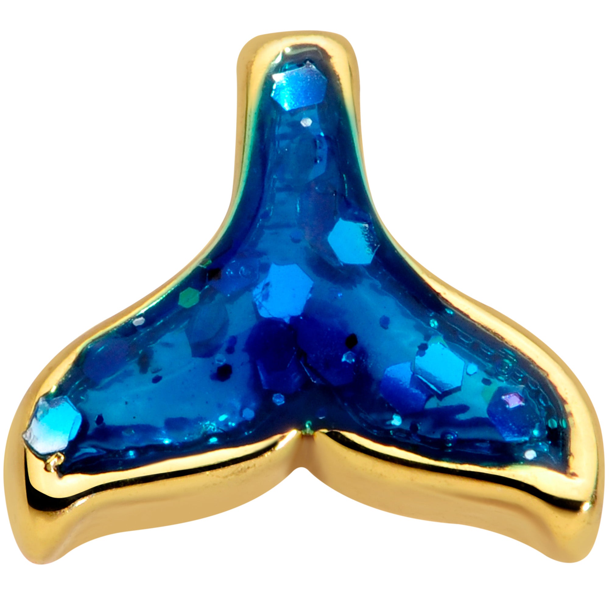 16G 1/4 Gold Tone Iridescent Mermaid Tail Cartilage Tragus