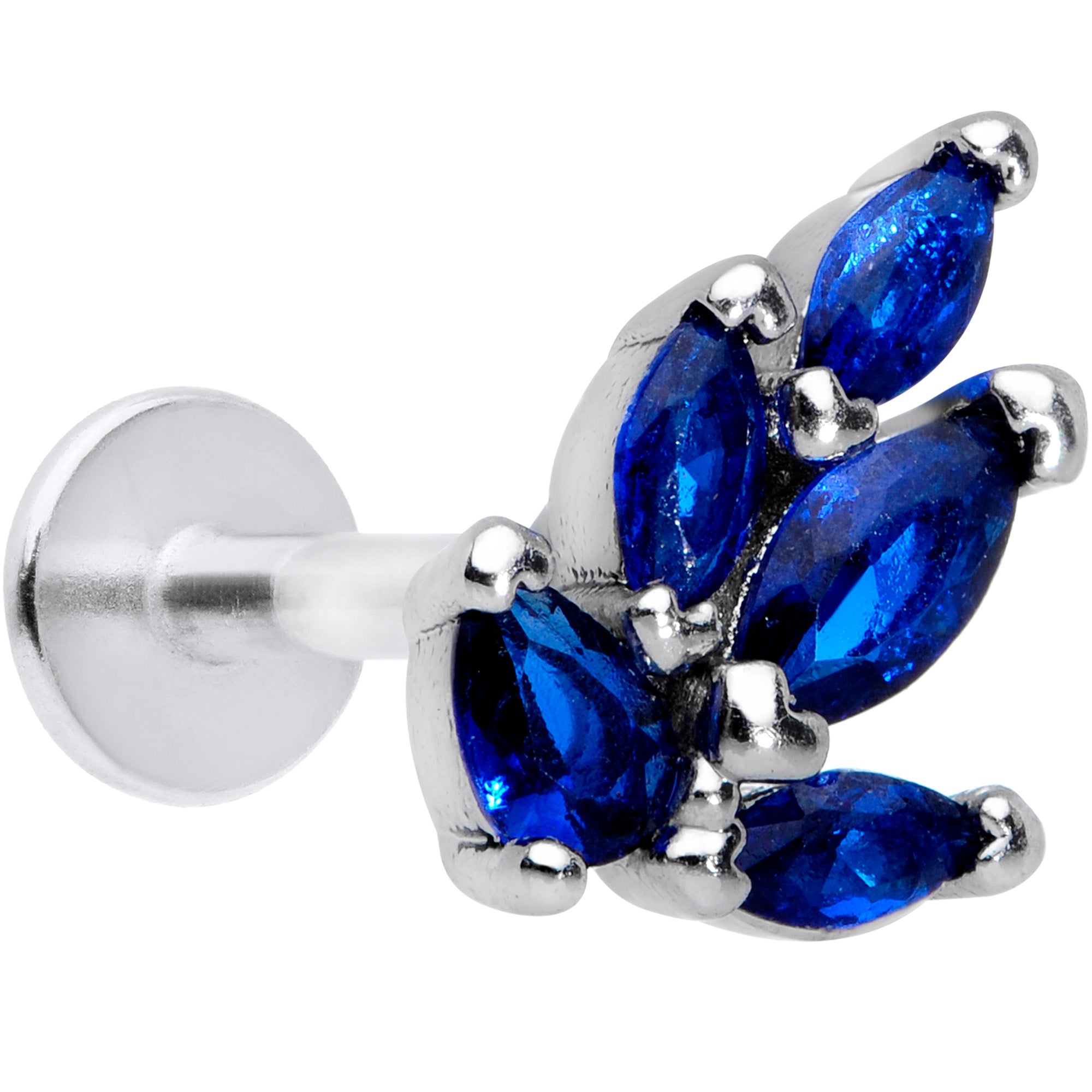 16G 5/16 Blue Gem Raindrop Cluster Labret Monroe Tragus