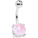 Clear Gem White Faux Opal Turquoise Bioplast Belly Ring Set of 4