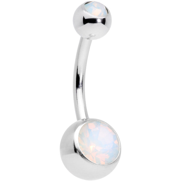 Clear Gem White Faux Opal Turquoise Bioplast Belly Ring Set of 4