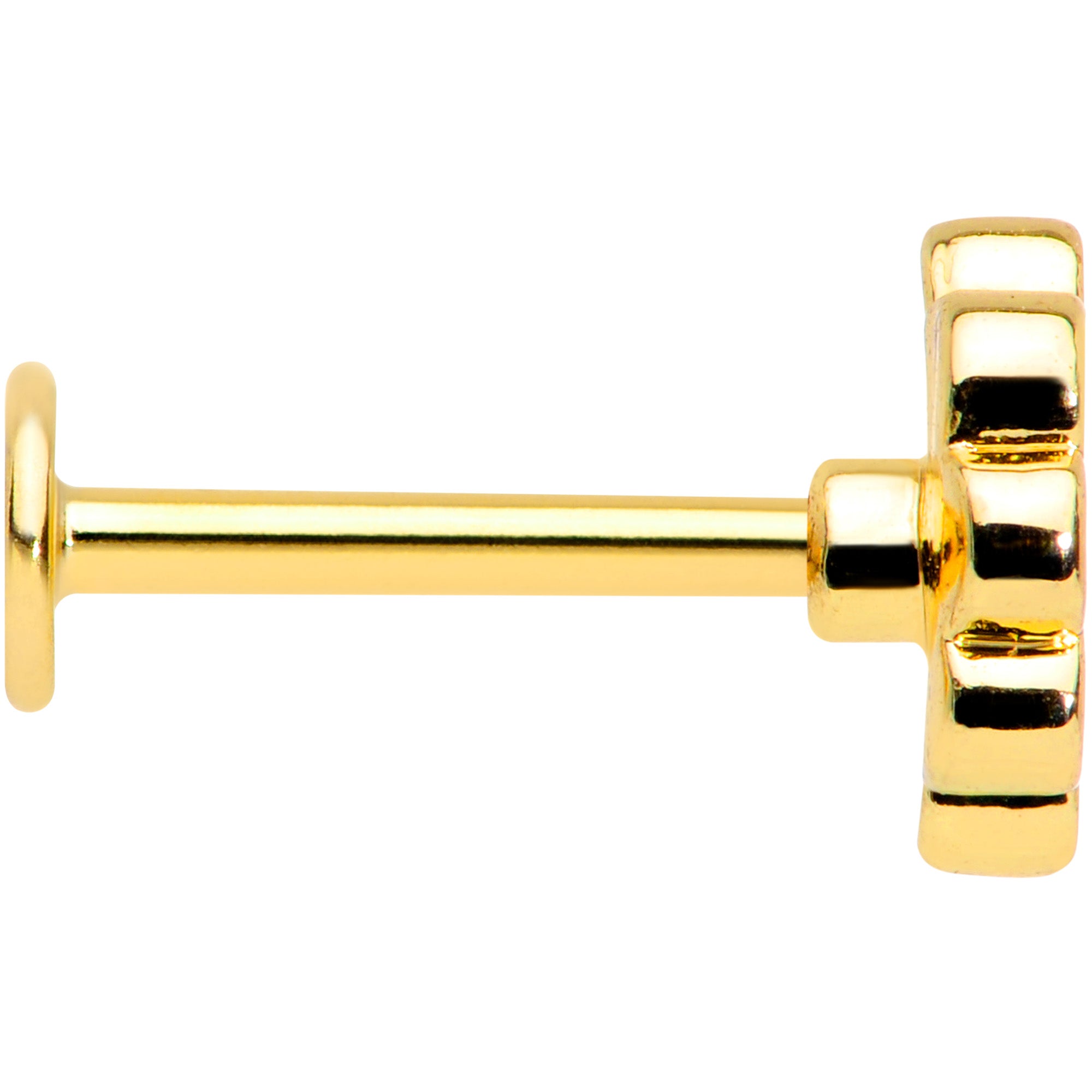 16G 5/16 Clear Gem Gold Tone Daisy Flower Labret Monroe Tragus