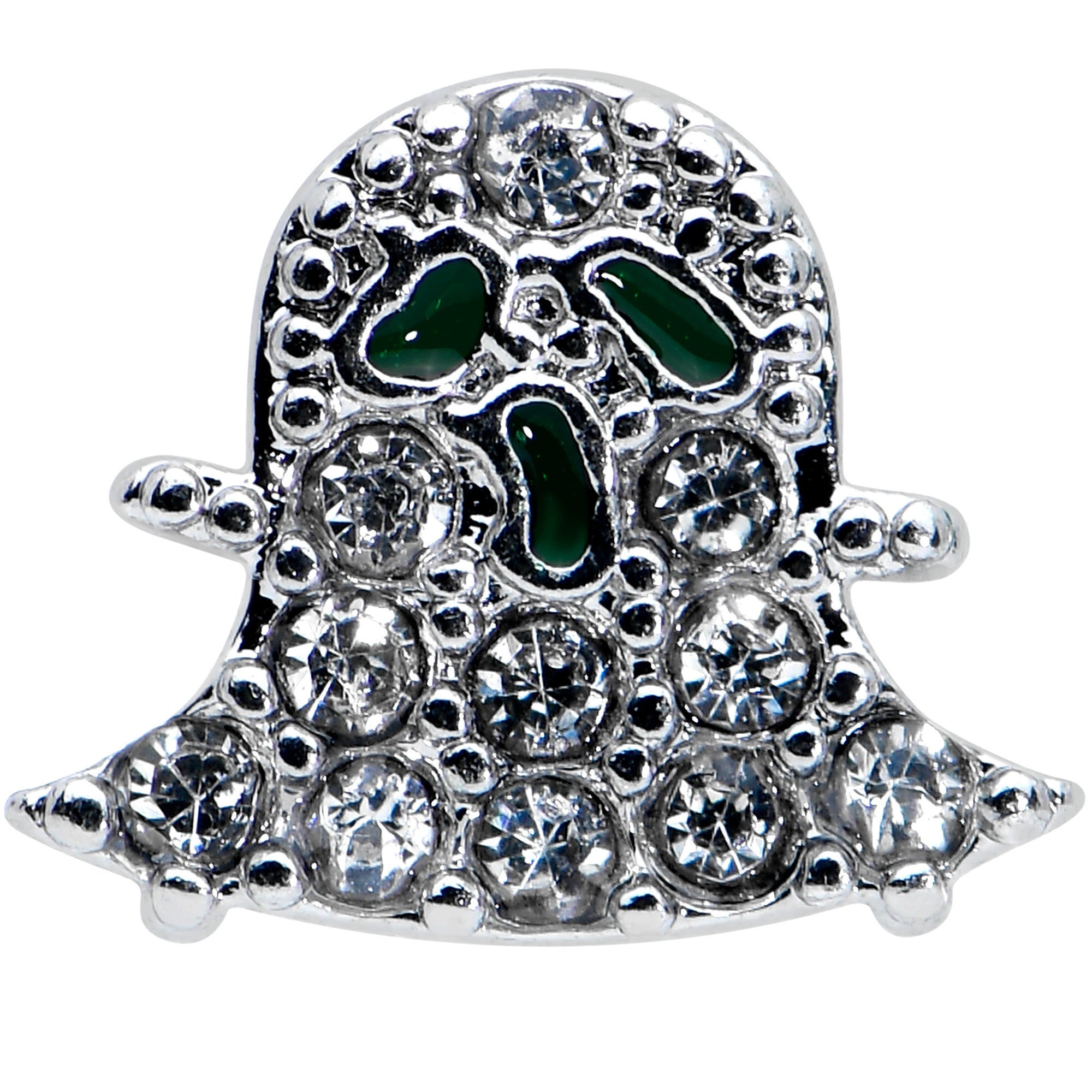 16G 5/16 Clear Gem Scary Ghost Halloween Labret Monroe Tragus