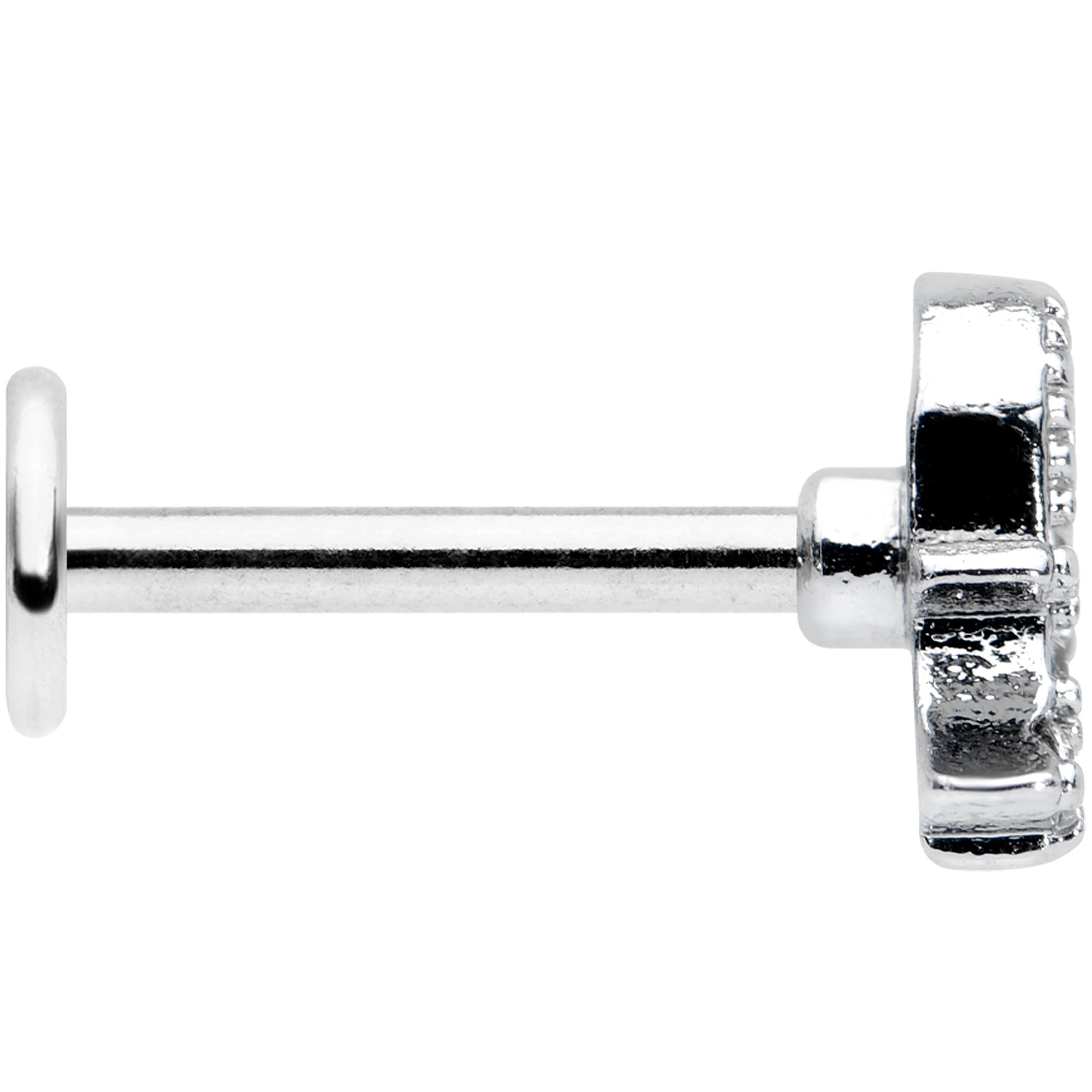 16G 5/16 Clear Gem Scary Ghost Halloween Labret Monroe Tragus