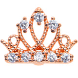 16 Gauge 1/4 Clear Gem Rose Gold Tone Royal Crown Labret Monroe Tragus