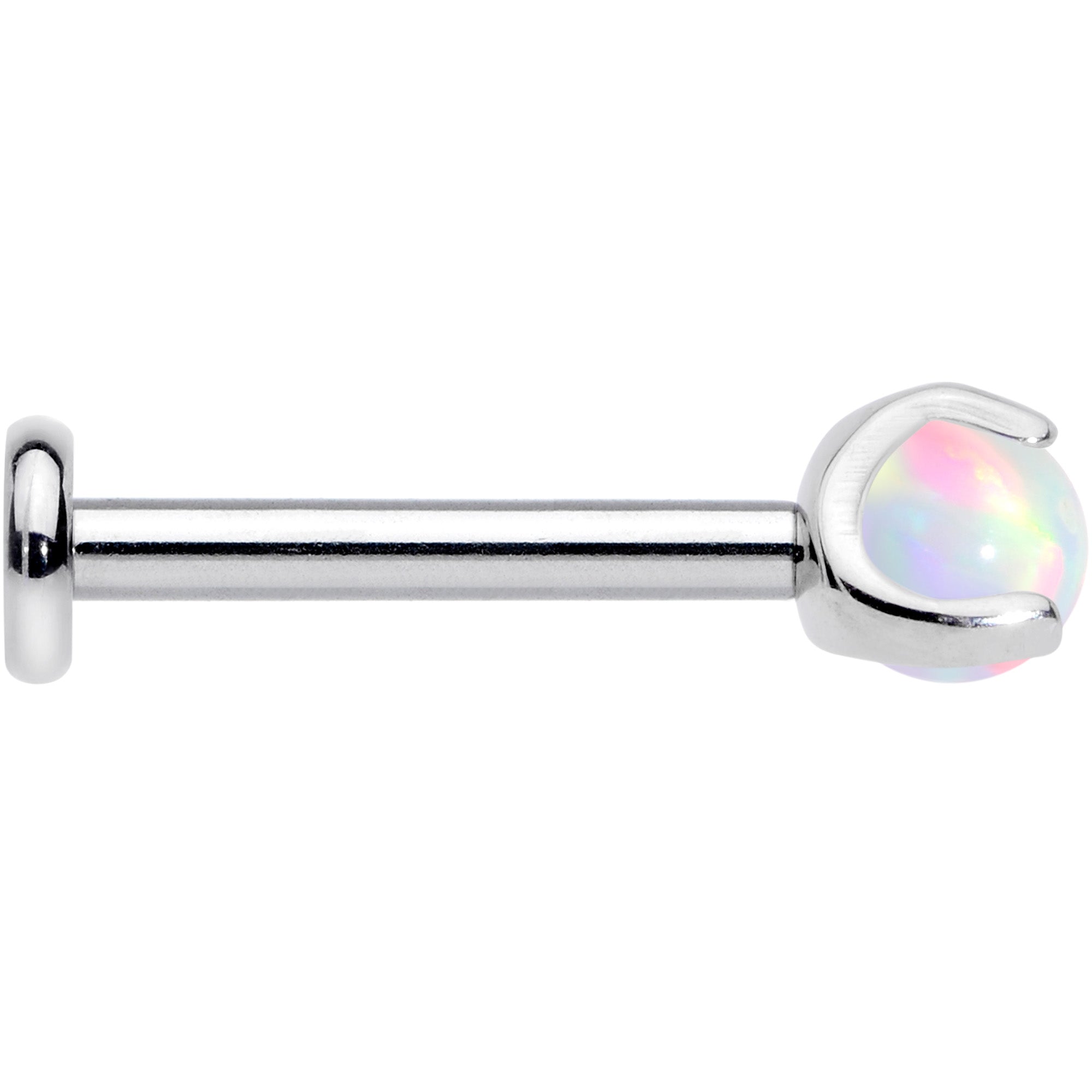 16G 5/16 White Synth Opal ASTM F-136 Implant Grade Titanium Internal Thread Labret