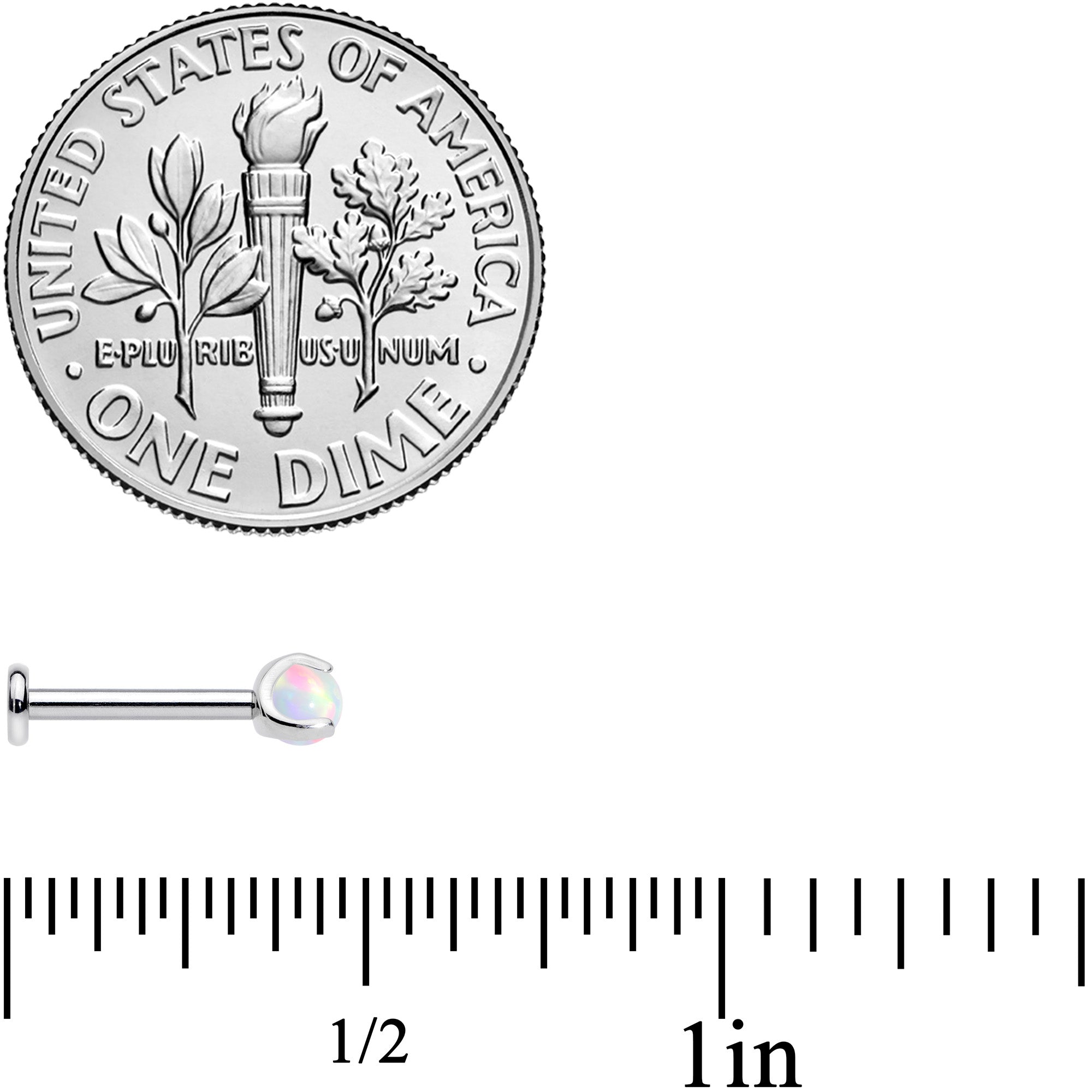 16G 5/16 White Synth Opal ASTM F-136 Implant Grade Titanium Internal Thread Labret