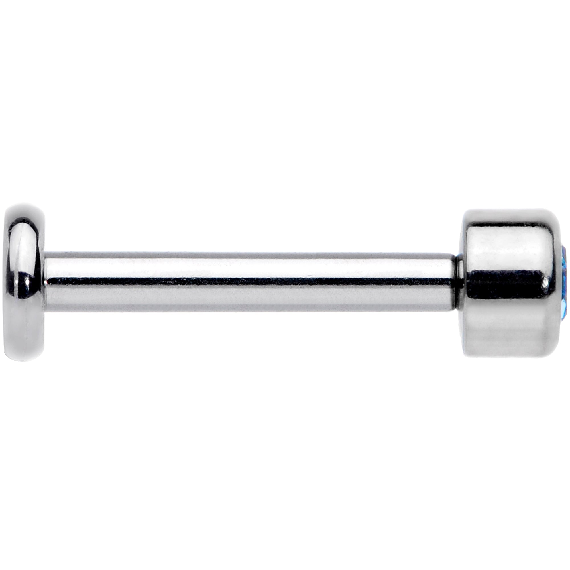 16G 5/16 Aqua Gem Grade 23 Titanium Internally Threaded Labret