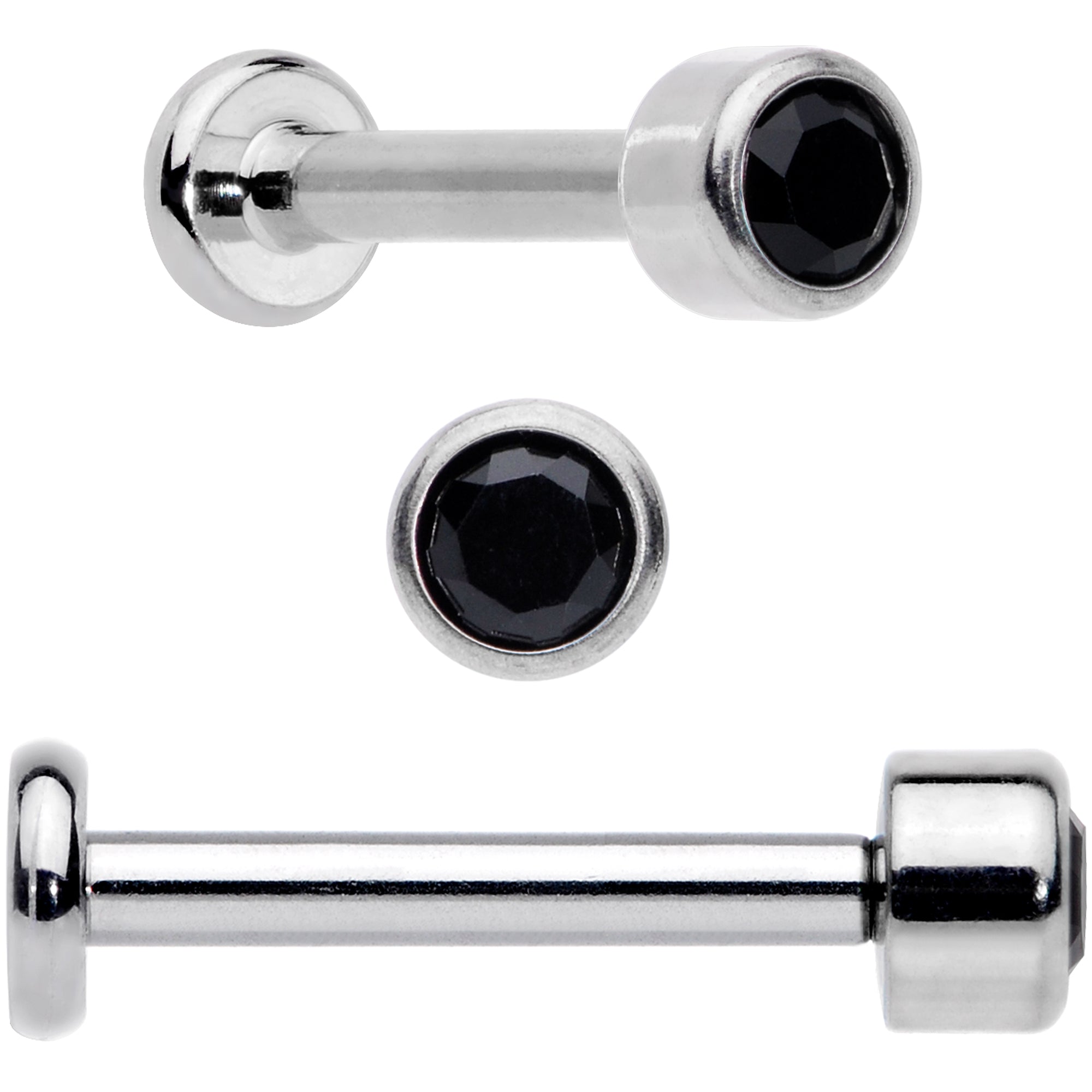 16G 5/16 Black Gem Grade 23 Titanium Internally Threaded Labret