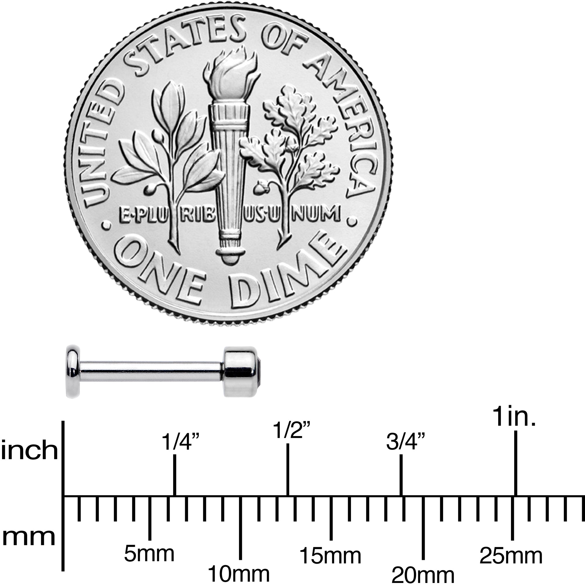 16G 5/16 Black Gem Grade 23 Titanium Internally Threaded Labret