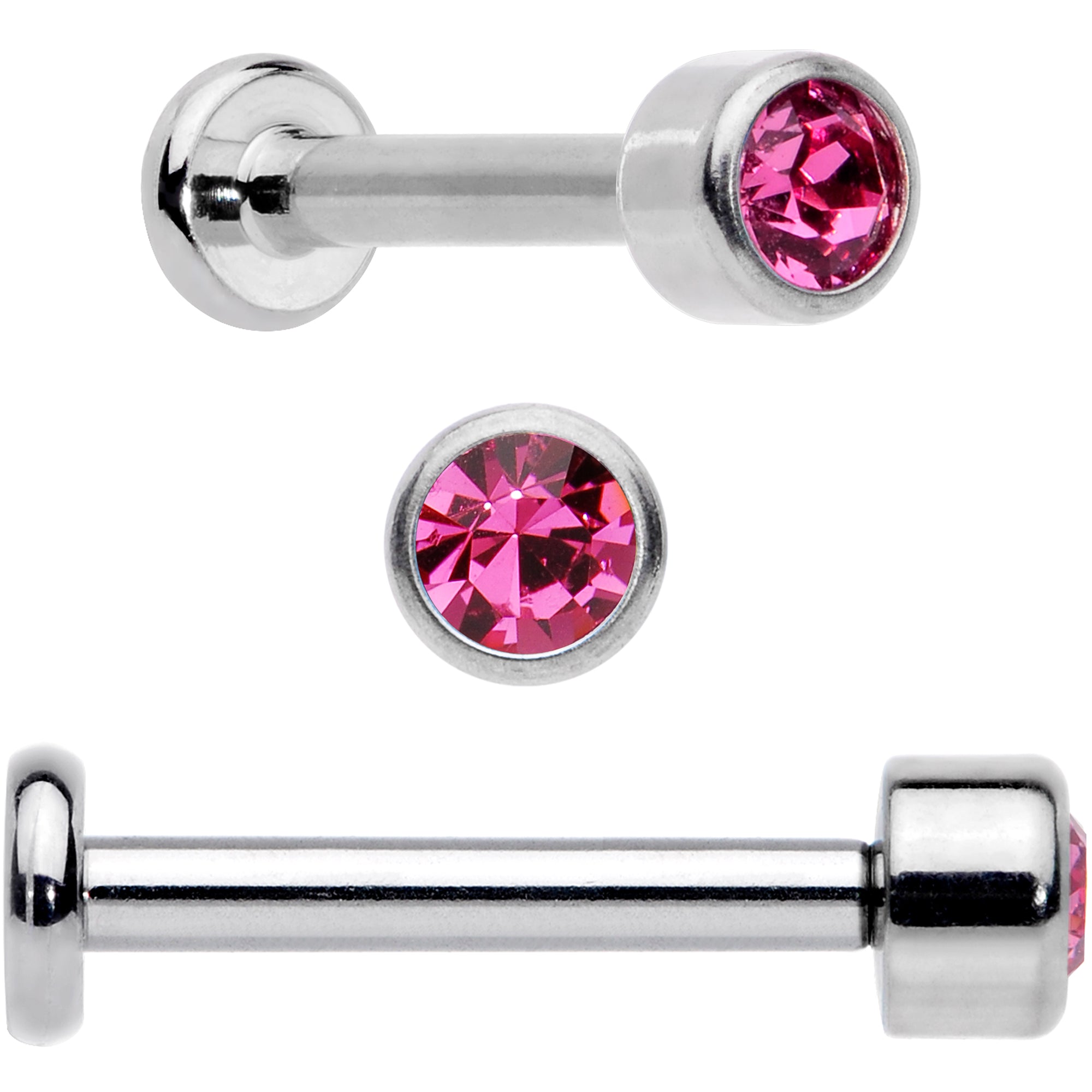 16G 5/16 Pink Gem Grade 23 Titanium Internally Threaded Labret