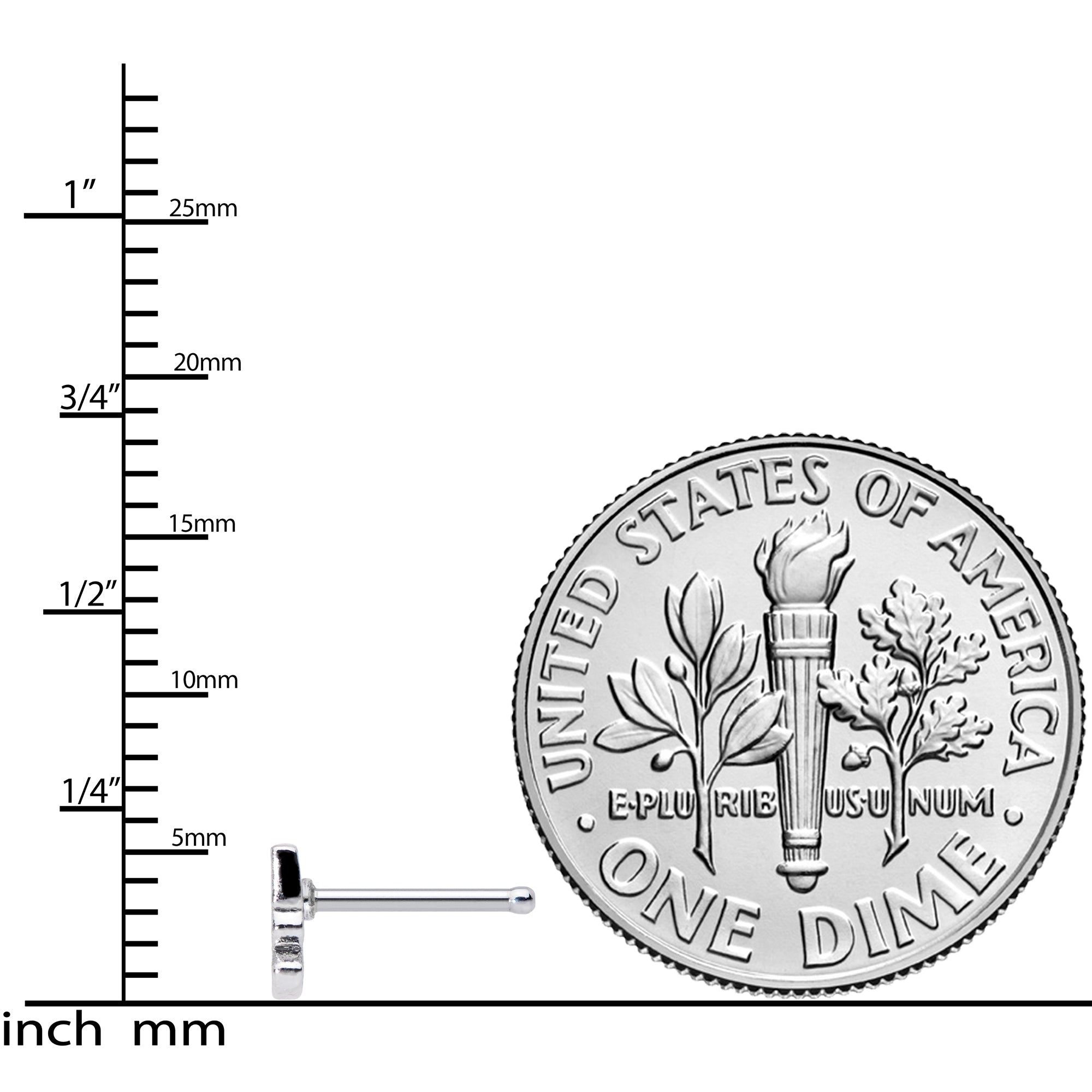 20G 5/16 White Boo Halloween Nose Bone