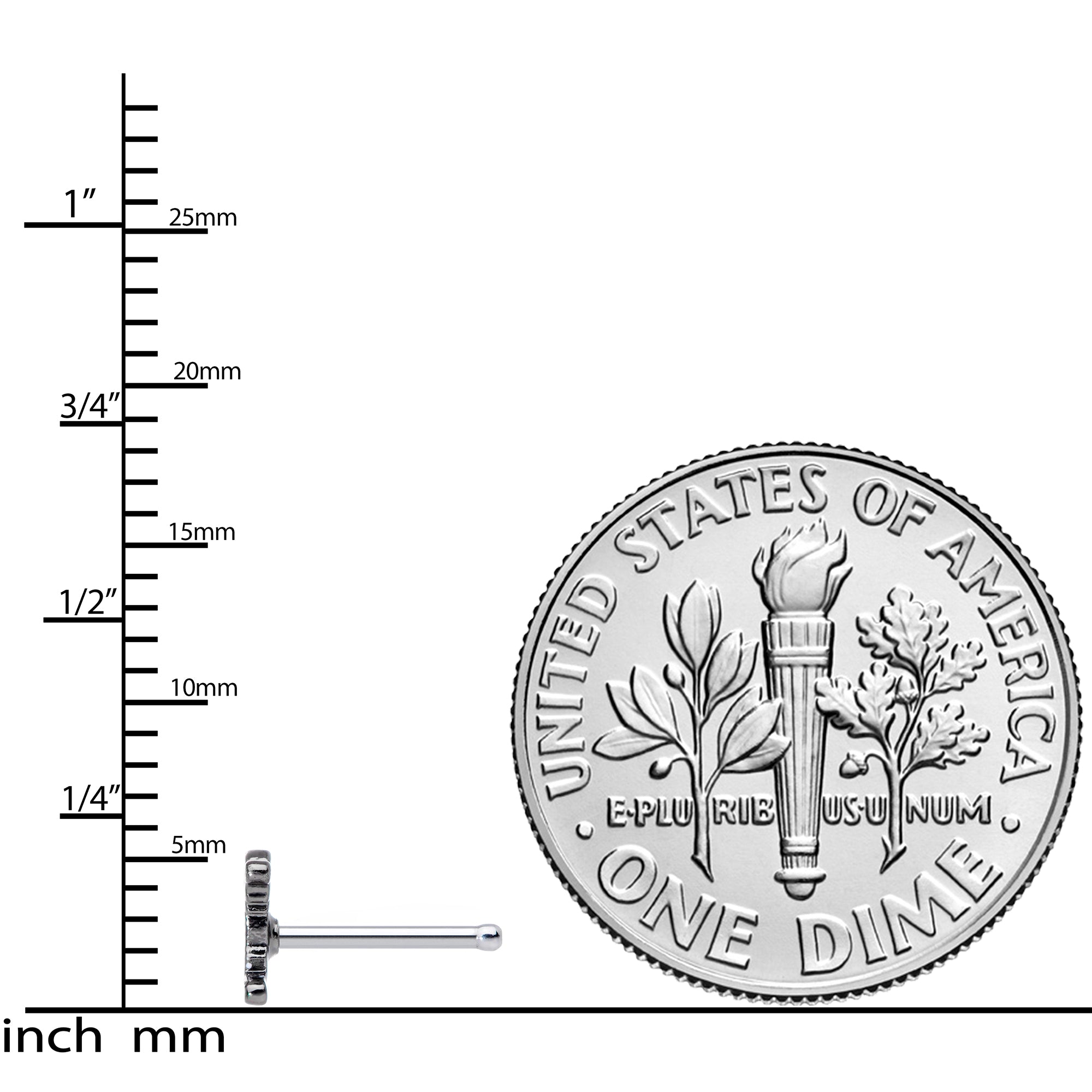 20G 5/16 Green Mummy Halloween Nose Bone
