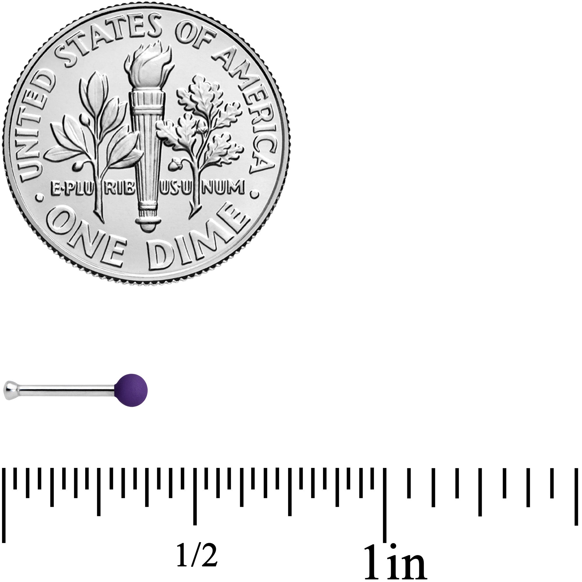 20G 1/4 Purple Matte 2mm Nose Bone