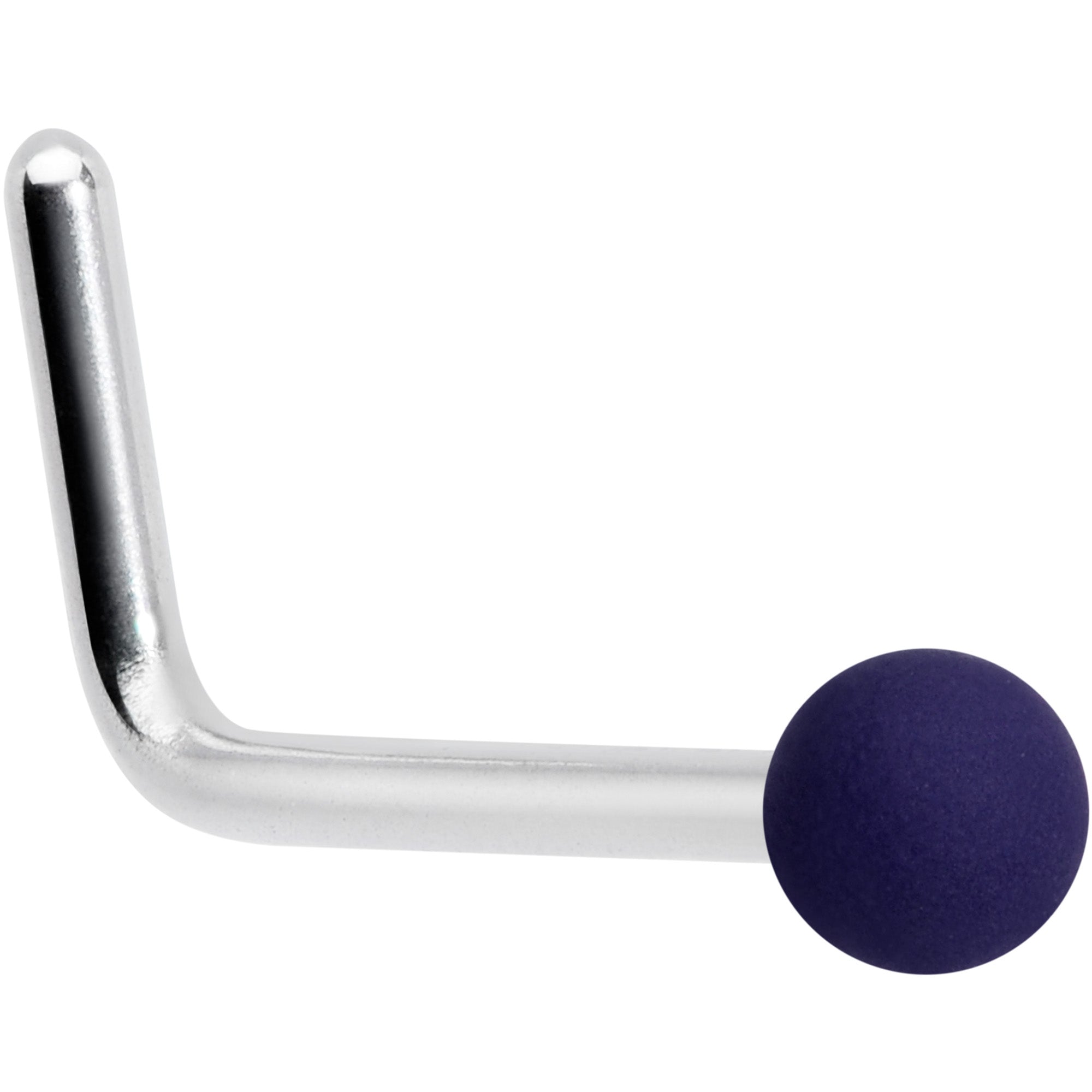 20G 7mm Dark Blue Matte 2mm L Shaped Nose Ring