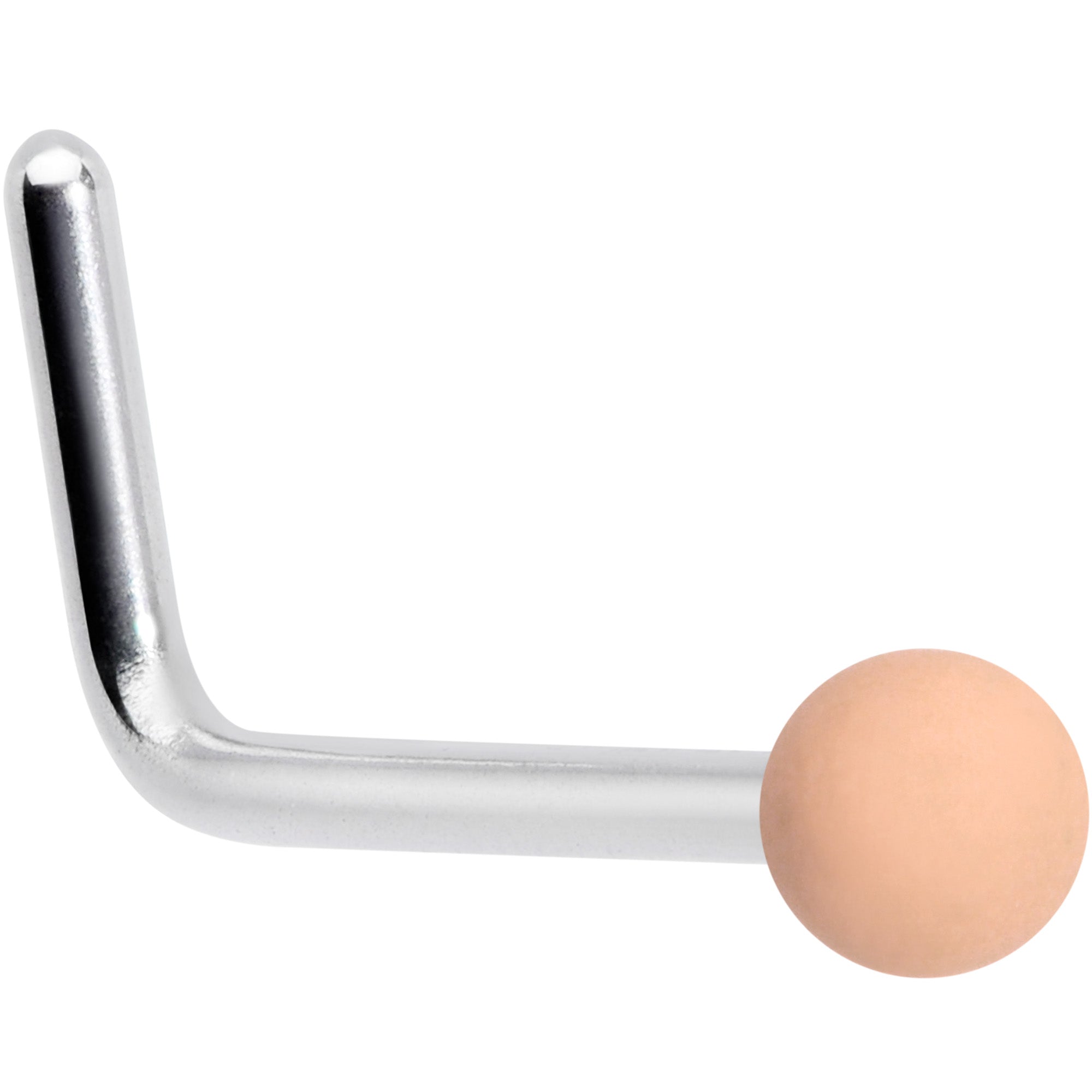 20G 7mm Beige Matte 2mm L Shaped Nose Ring