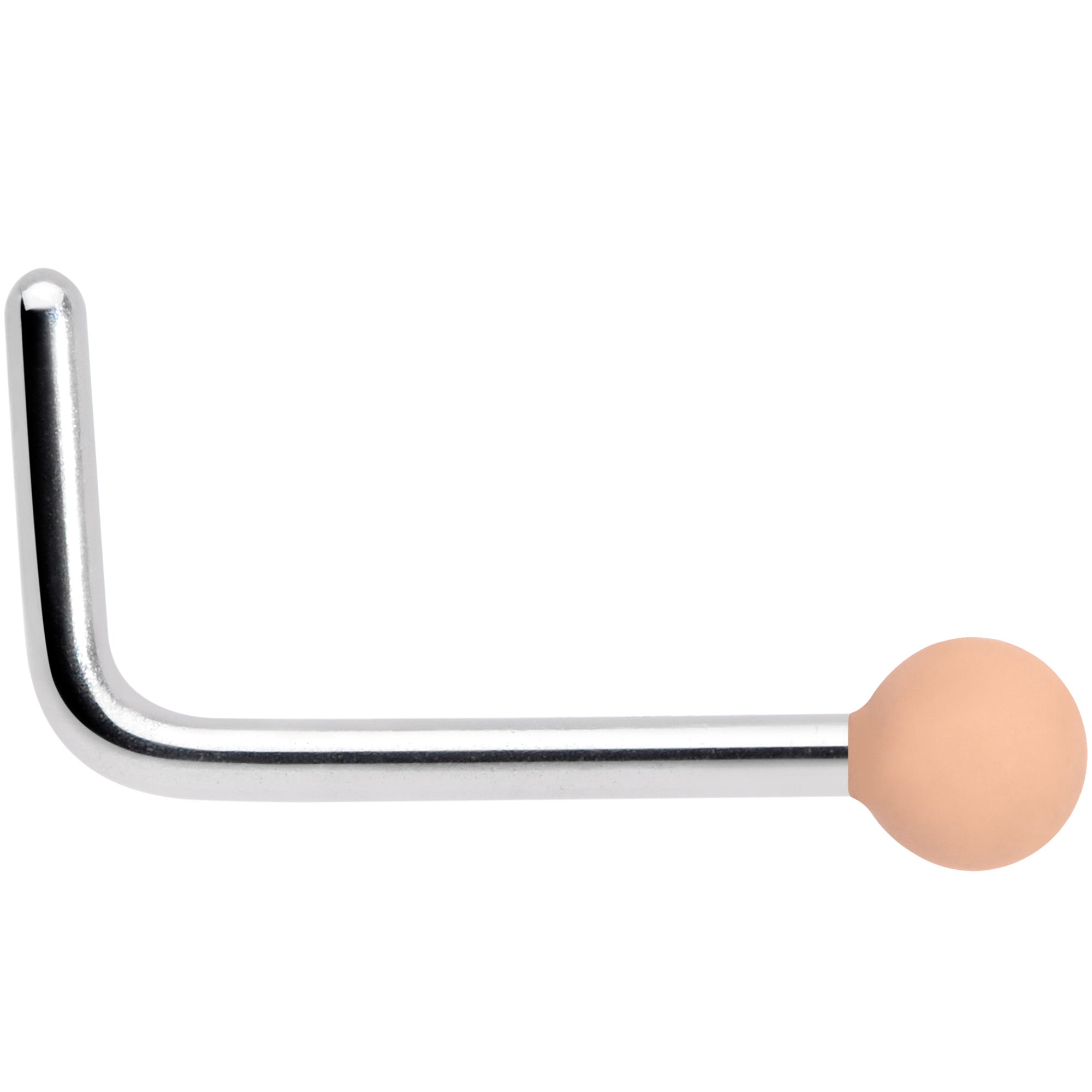 20G 7mm Beige Matte 2mm L Shaped Nose Ring