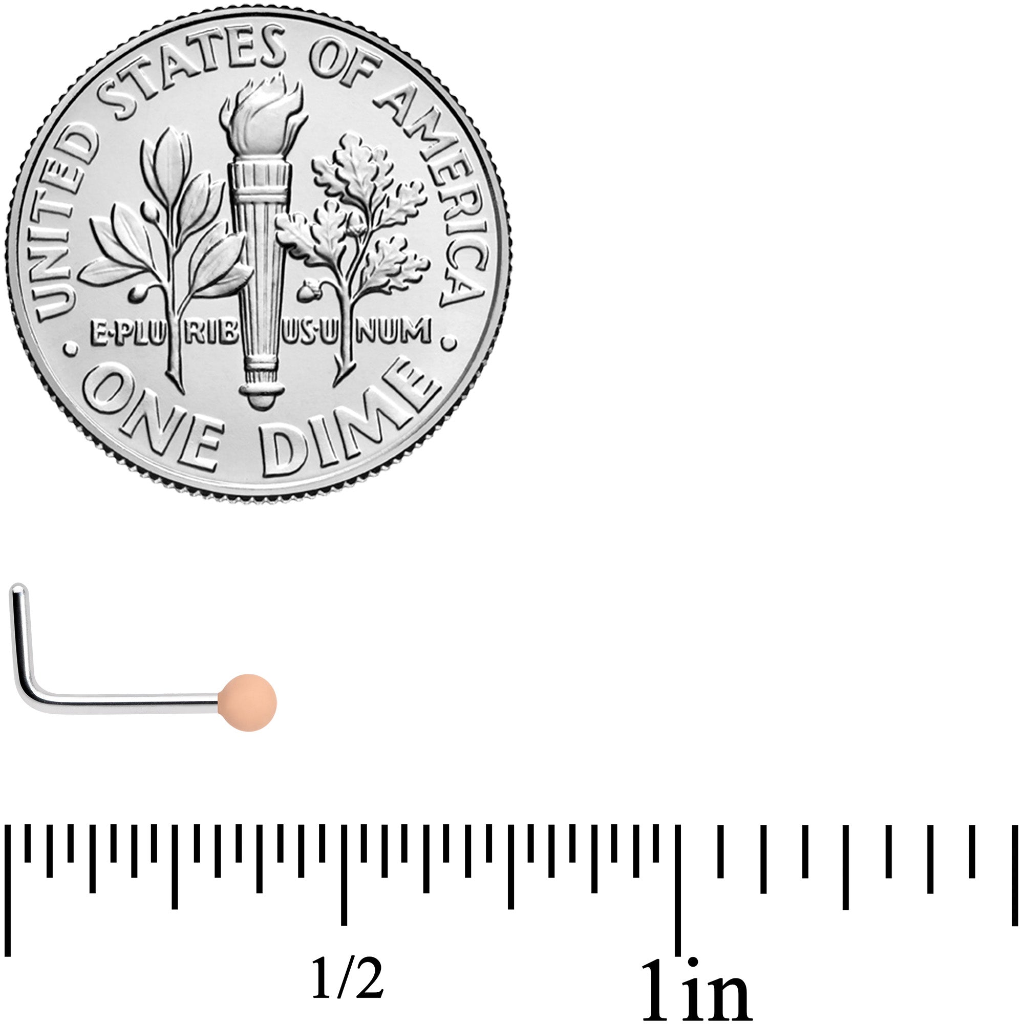 20G 7mm Beige Matte 2mm L Shaped Nose Ring