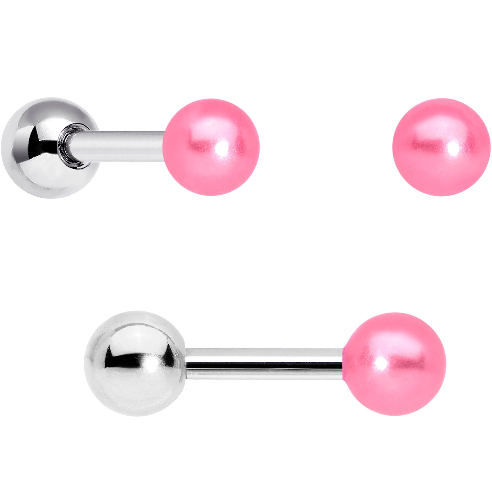 16G 1/4 Pink Aurora Gem Flower Cartilage Tragus Earring Set of 3